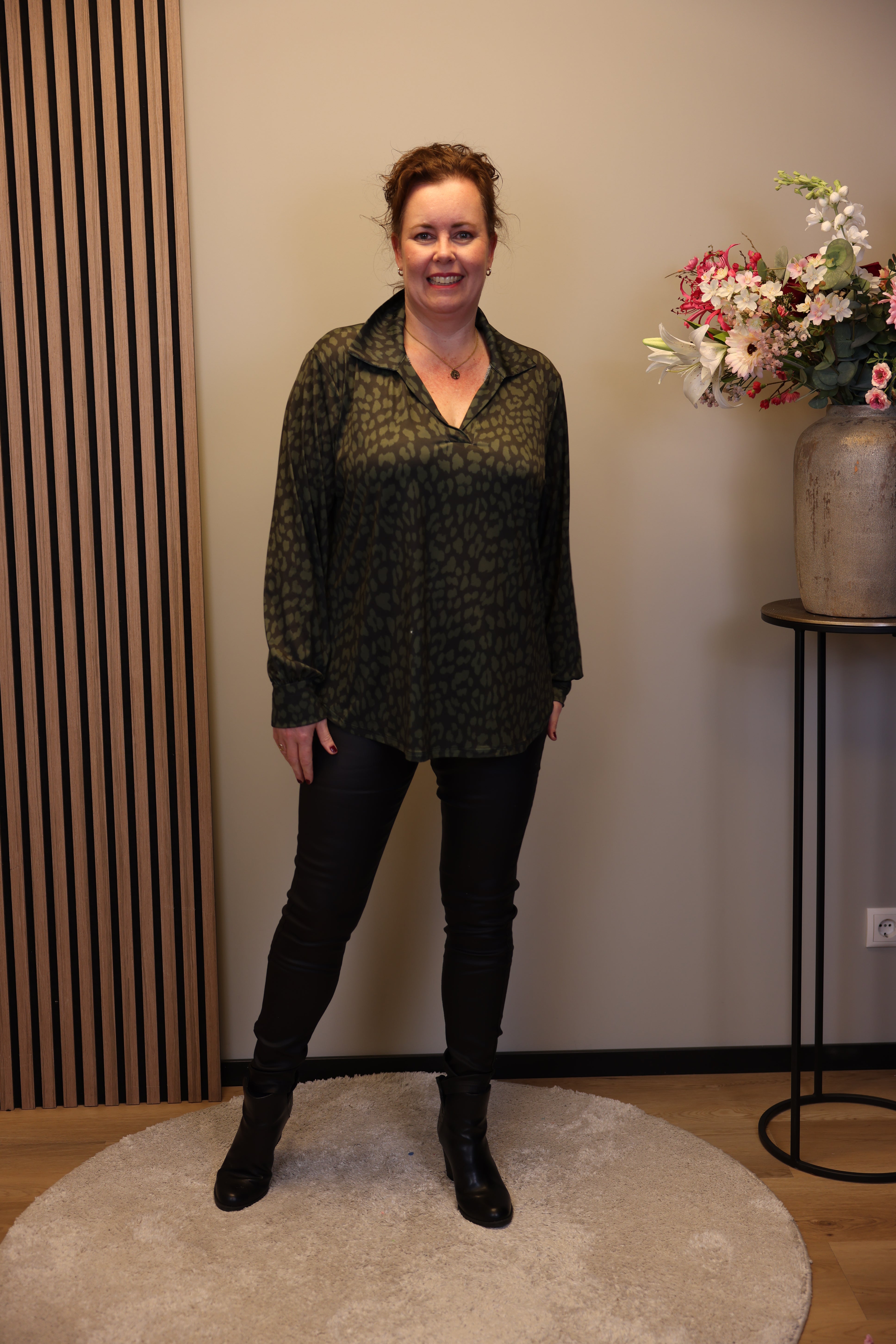 Charlotte | Blouse met kraagje groen 48 t/m 52