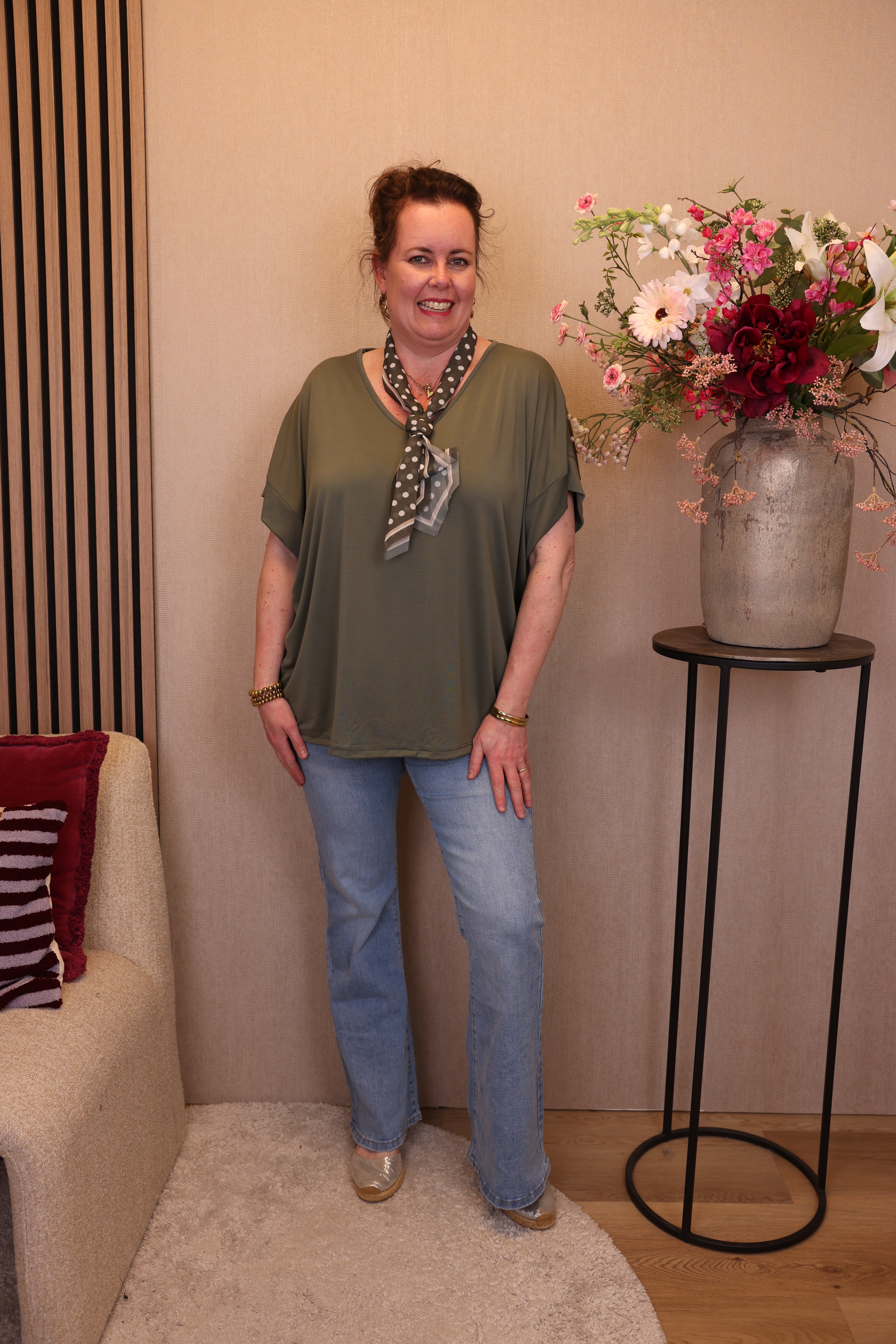 Mieke | Top groen + gratis sjaal