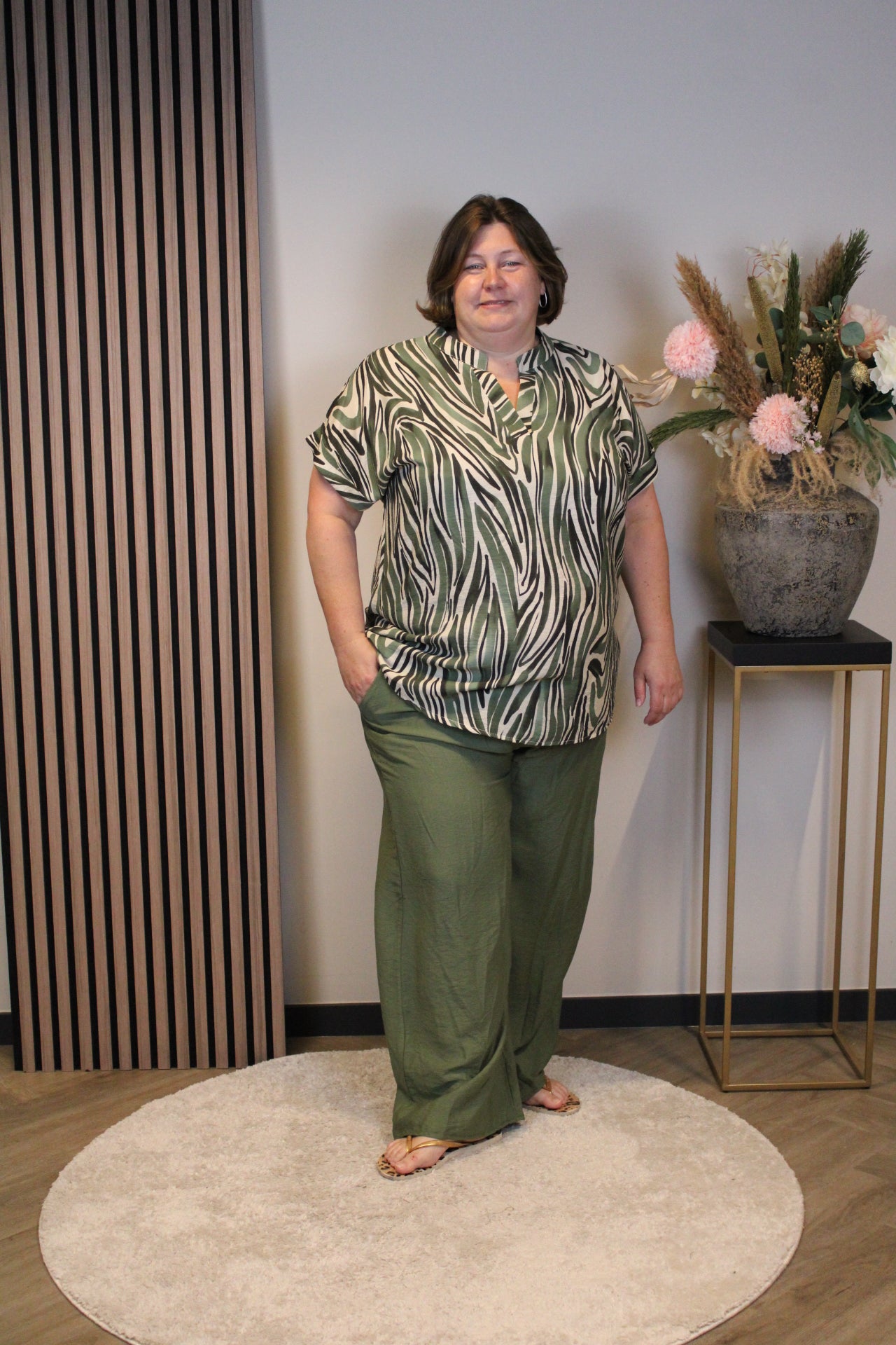 Laura | Broek groen viscose
