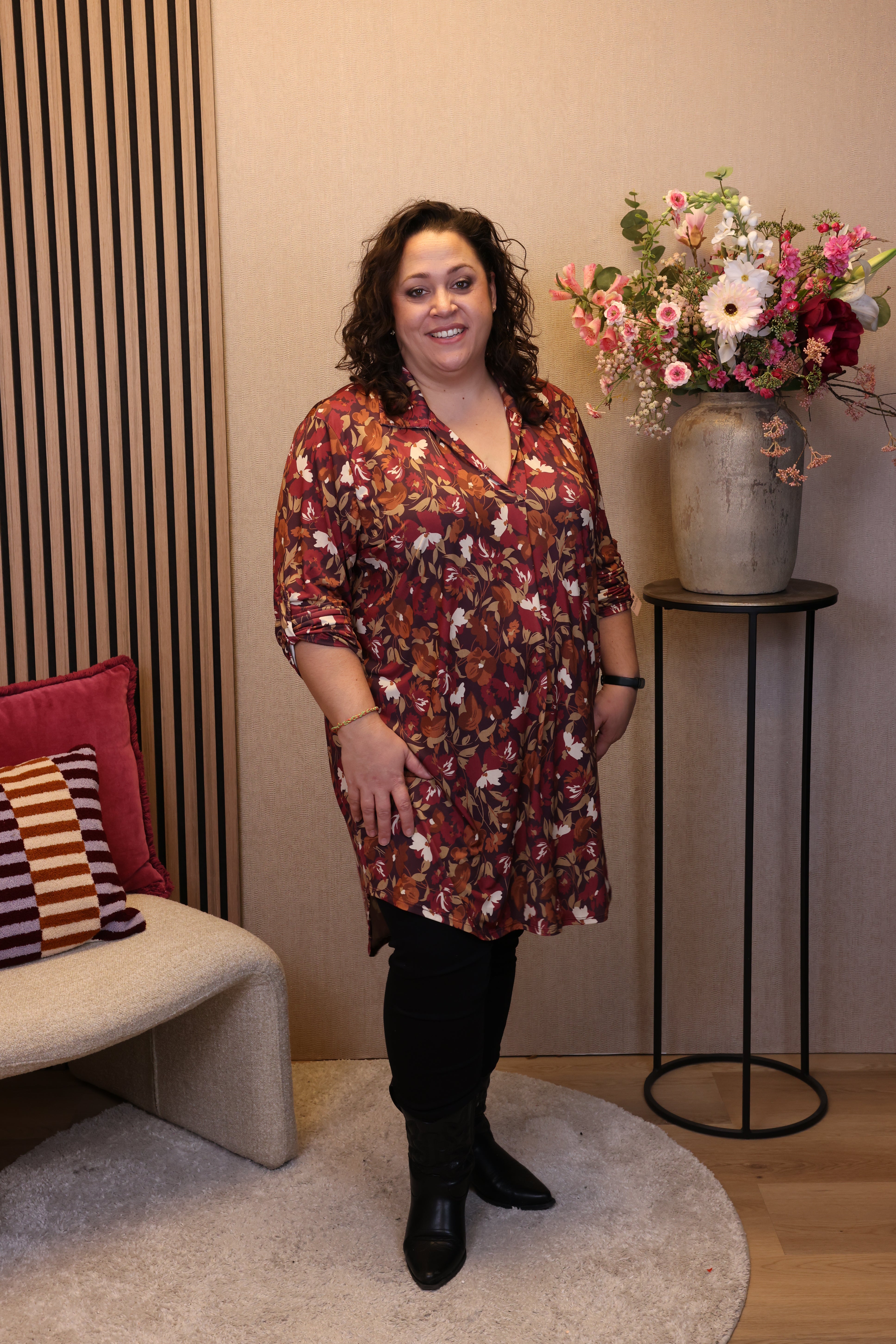 Jitske | Tuniek roze met kraagje