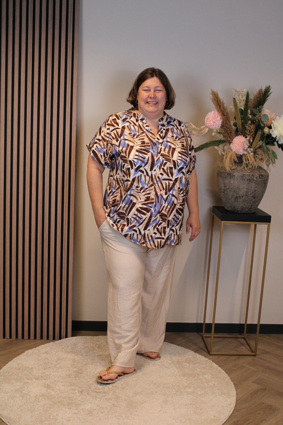 Nicole | Broek beige viscose