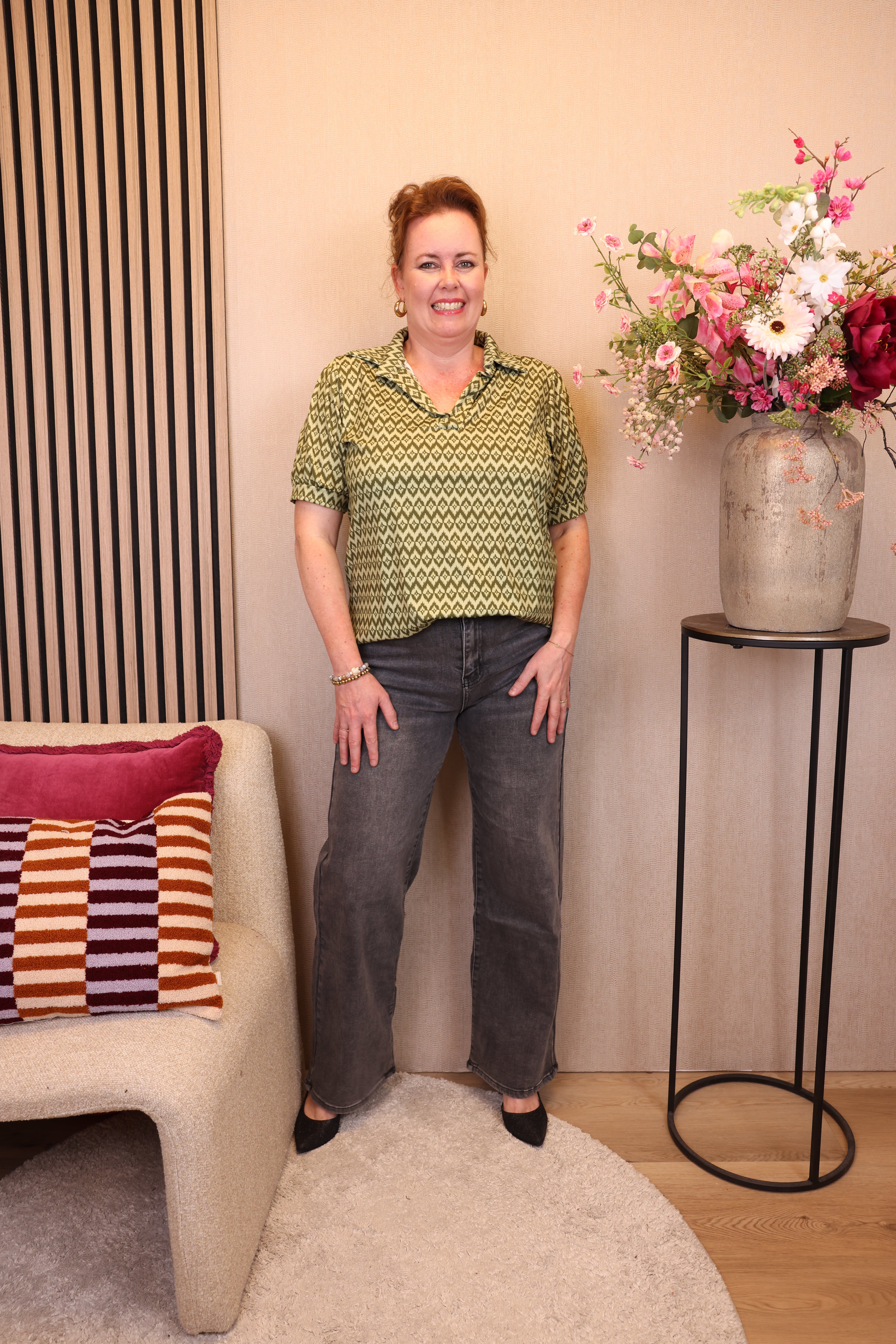 Natasha | Wide leg jeans grijs 40 - 48