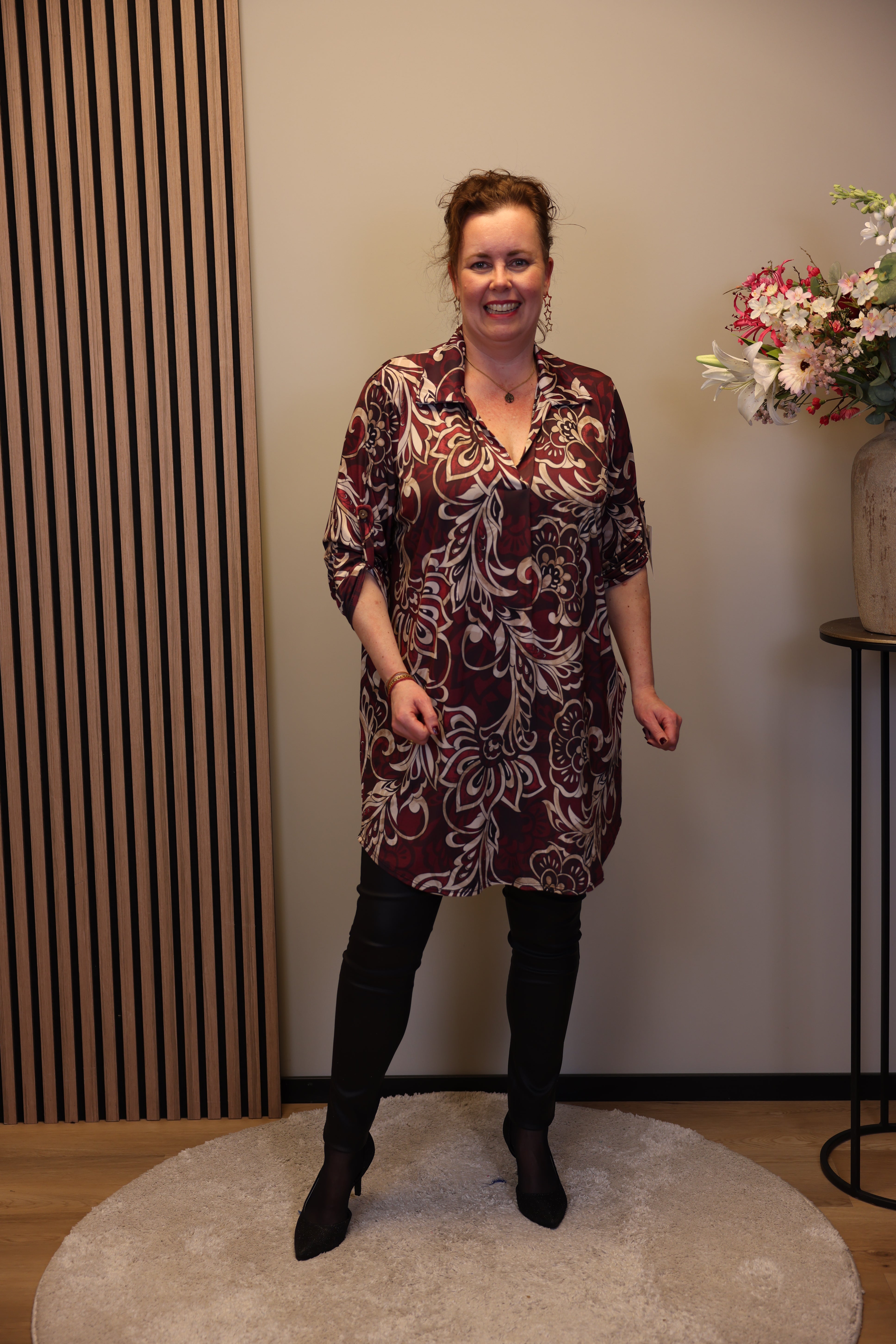 Anouk | Tuniek roze met kraagje