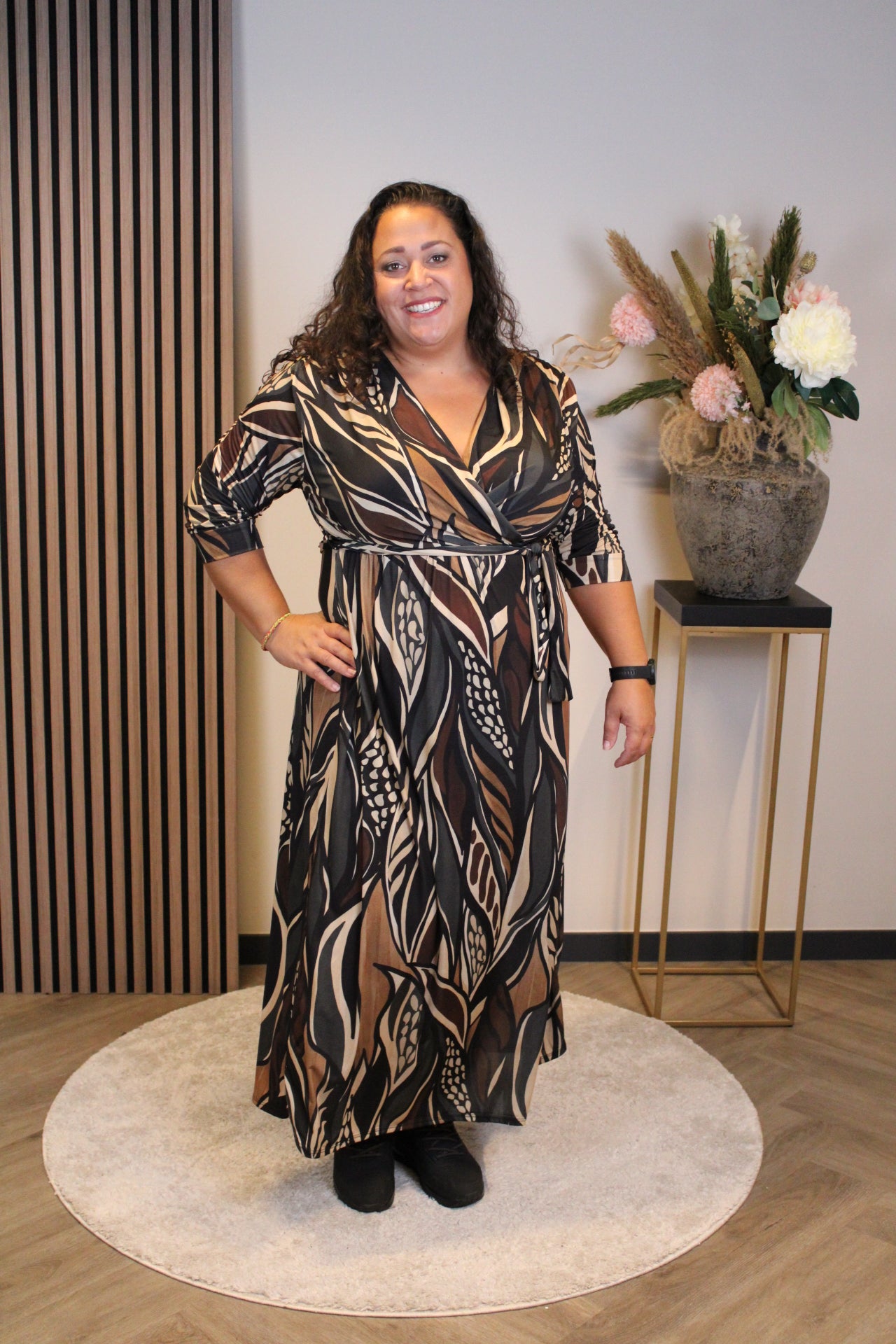 Marise | Jurk grijs lange mouw 46 t/m 50