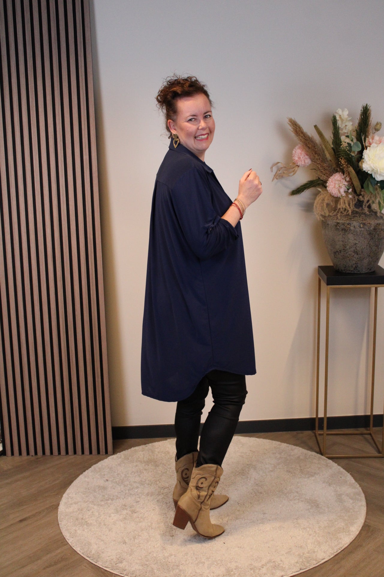 Marieke | Tuniek navy met kraagje