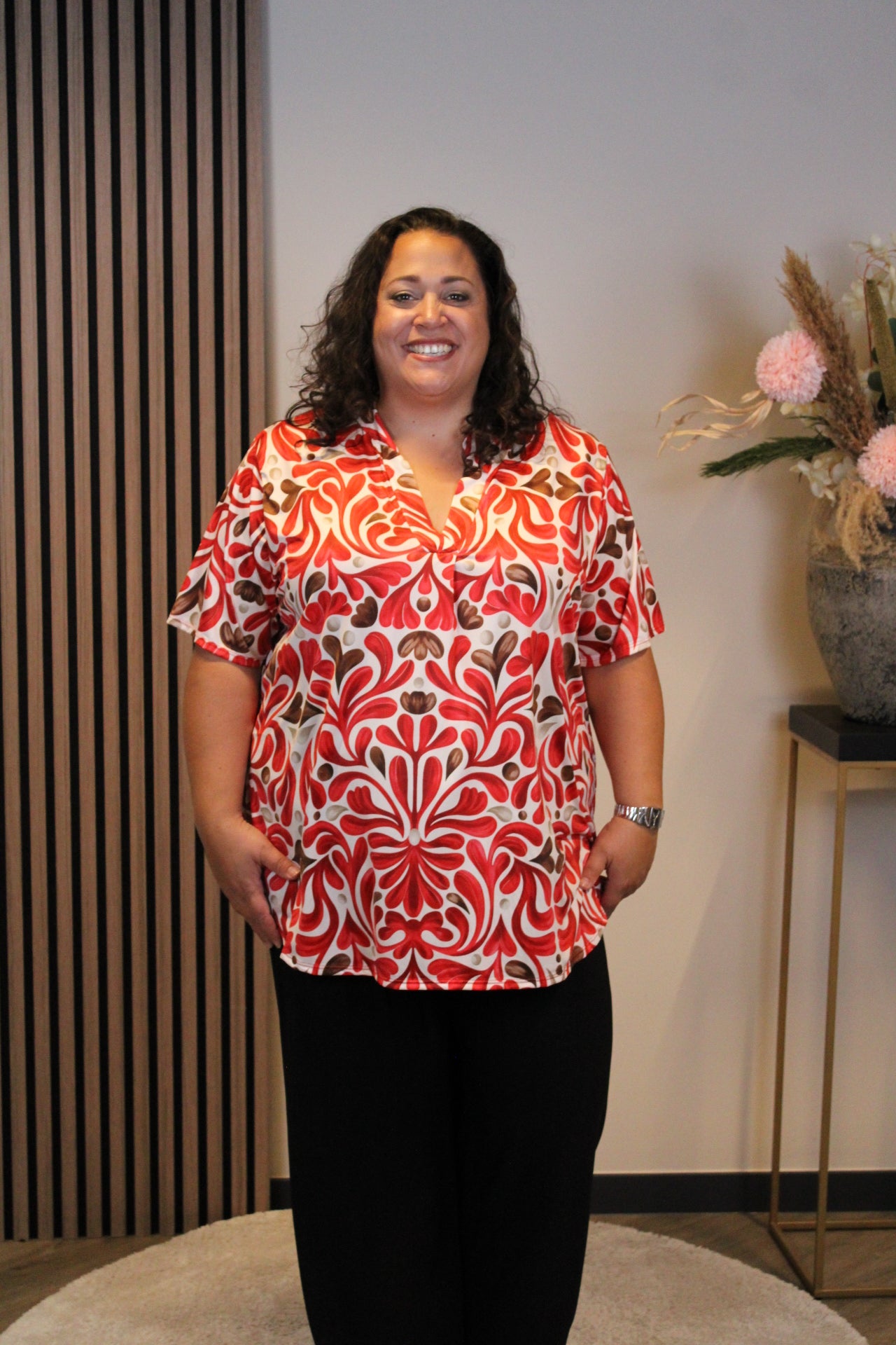 Aisha | Blouse korte mouw 48 t/m 52