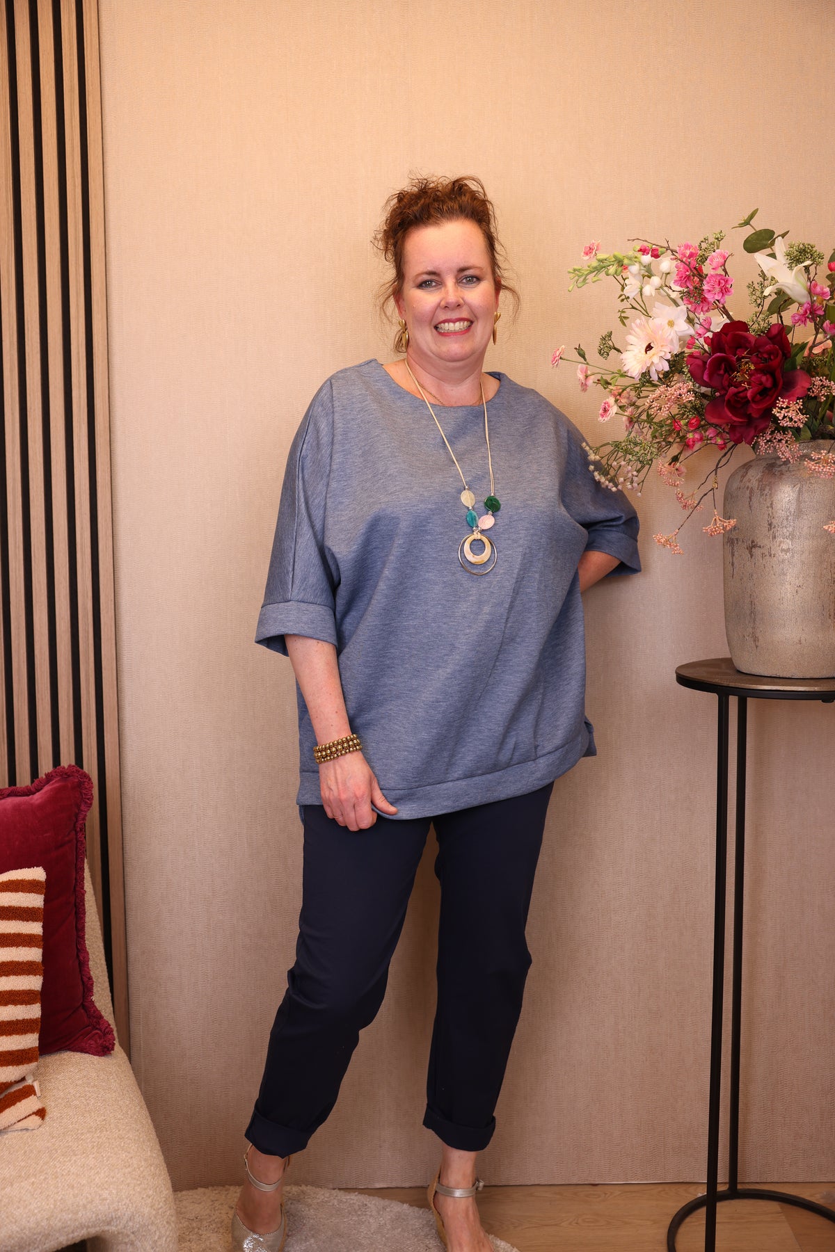 Mina | Top jeans  + gratis ketting