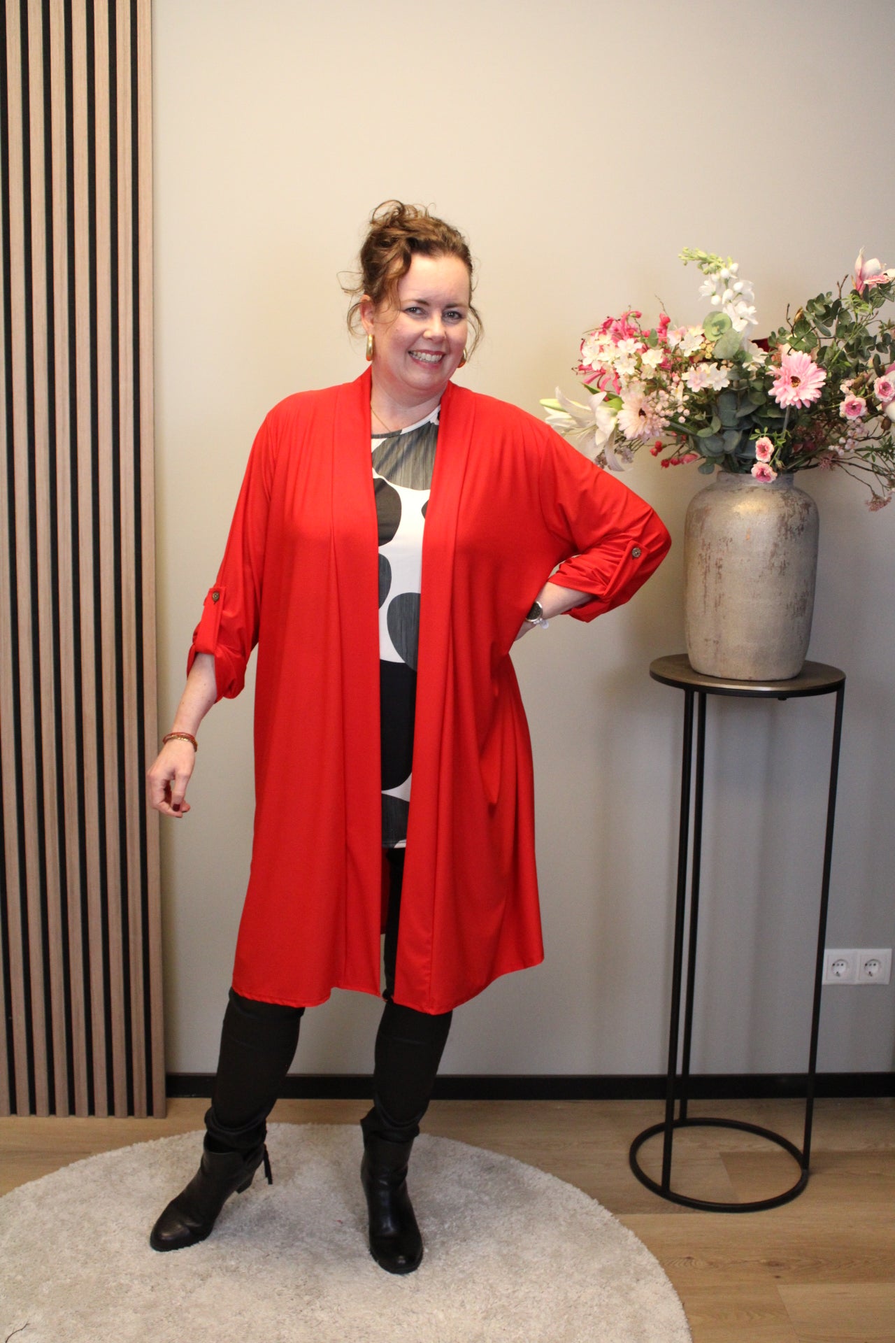 Evi | Dun vestje lang rood 48 t/m 52