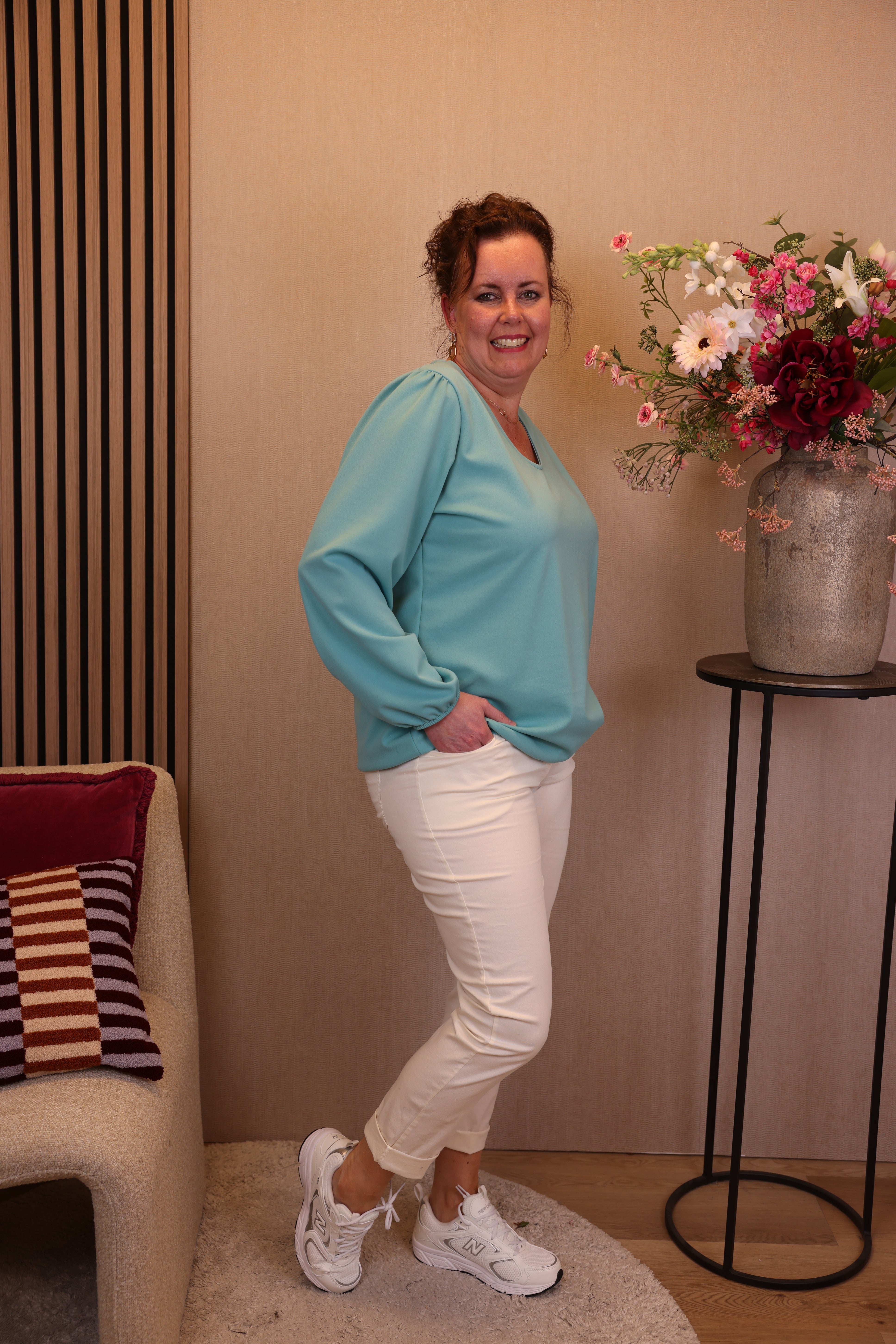 Roos | Ballon top viscose mint