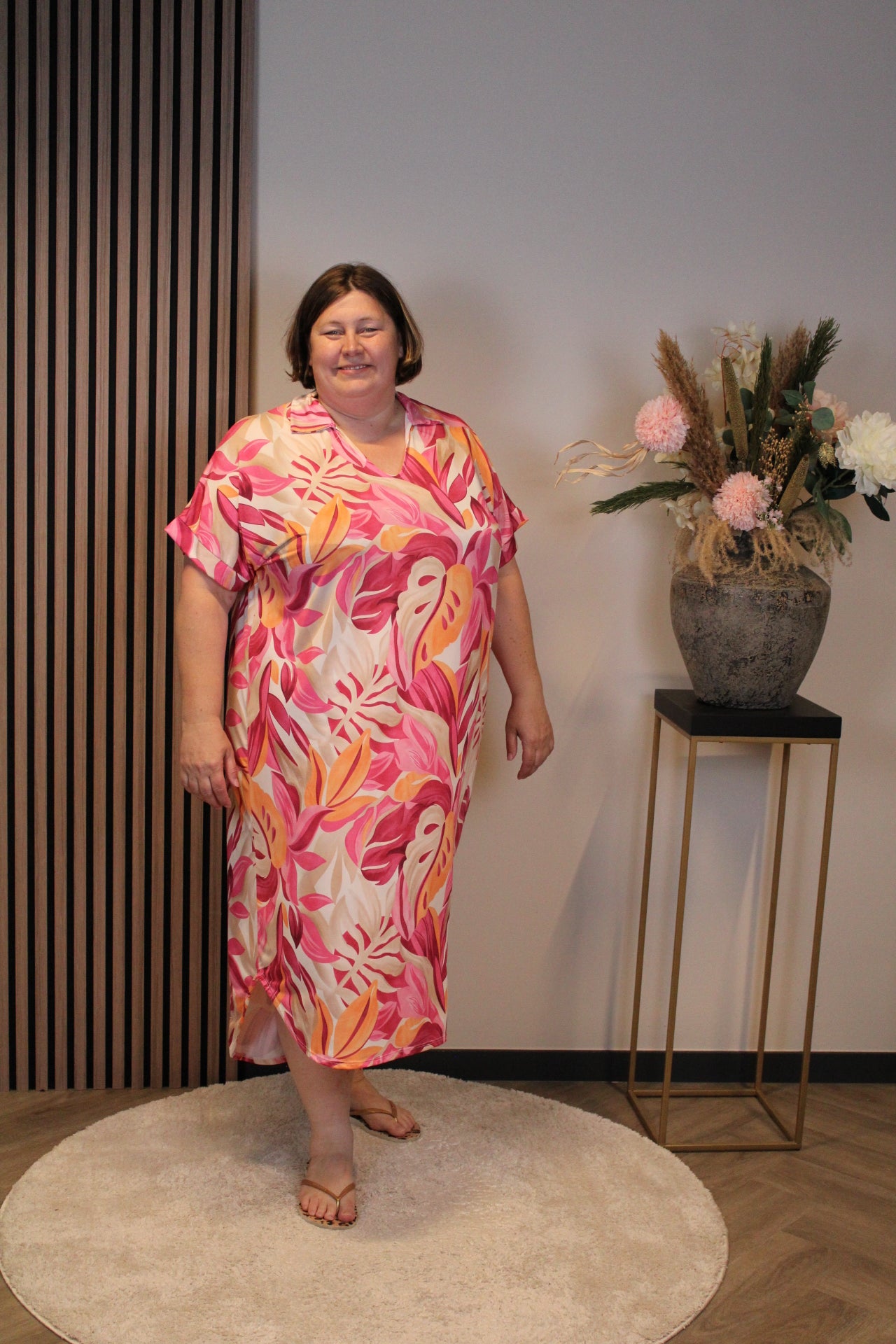 Dilara | Jurk roze met kraagje