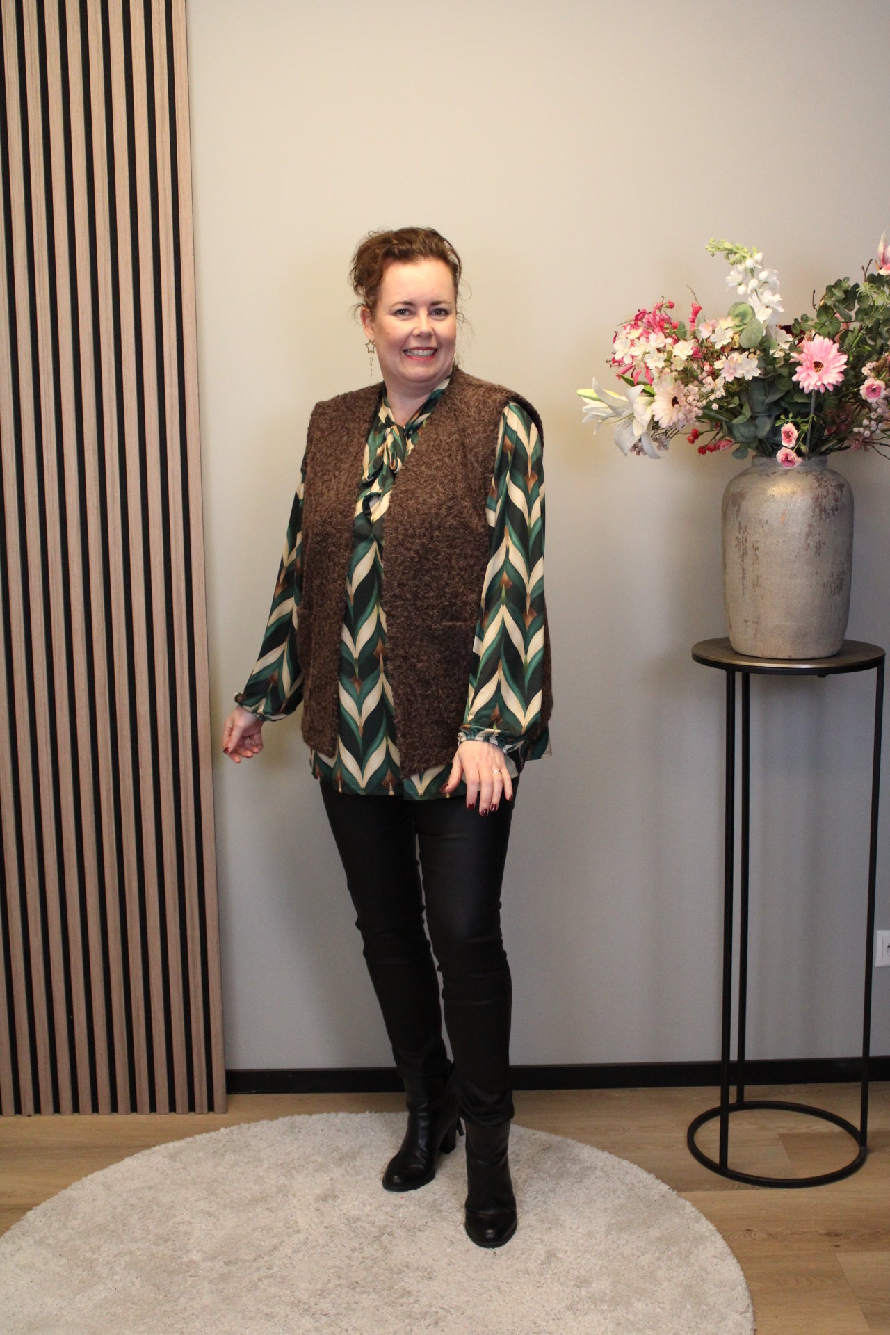 Talitha | Blouse groen met strik 48 t/m 52