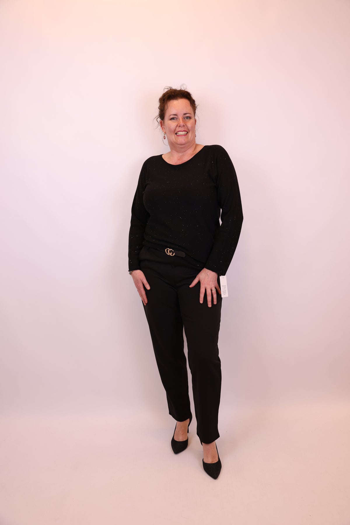 Ina | Trui zwart glitter