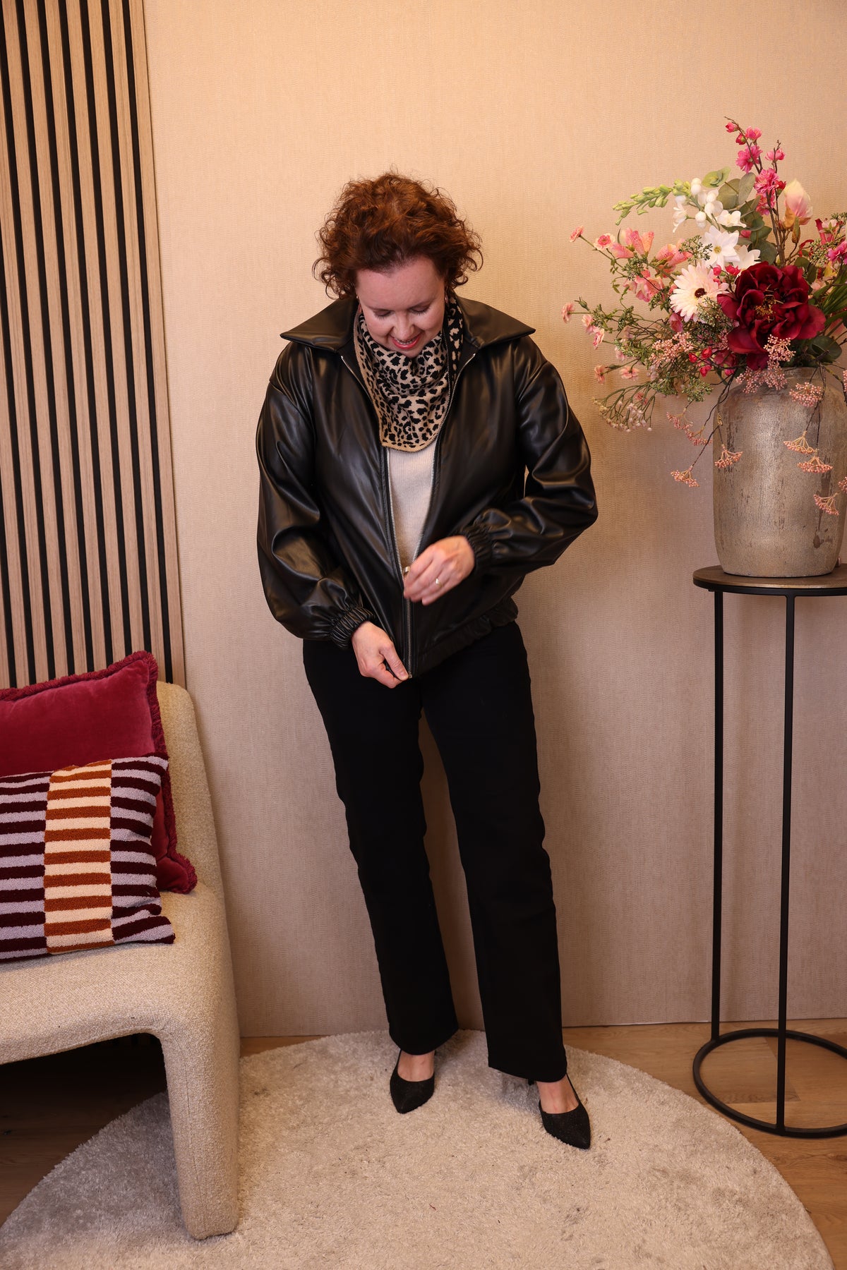 Kaia | leatherlook jasje zwart