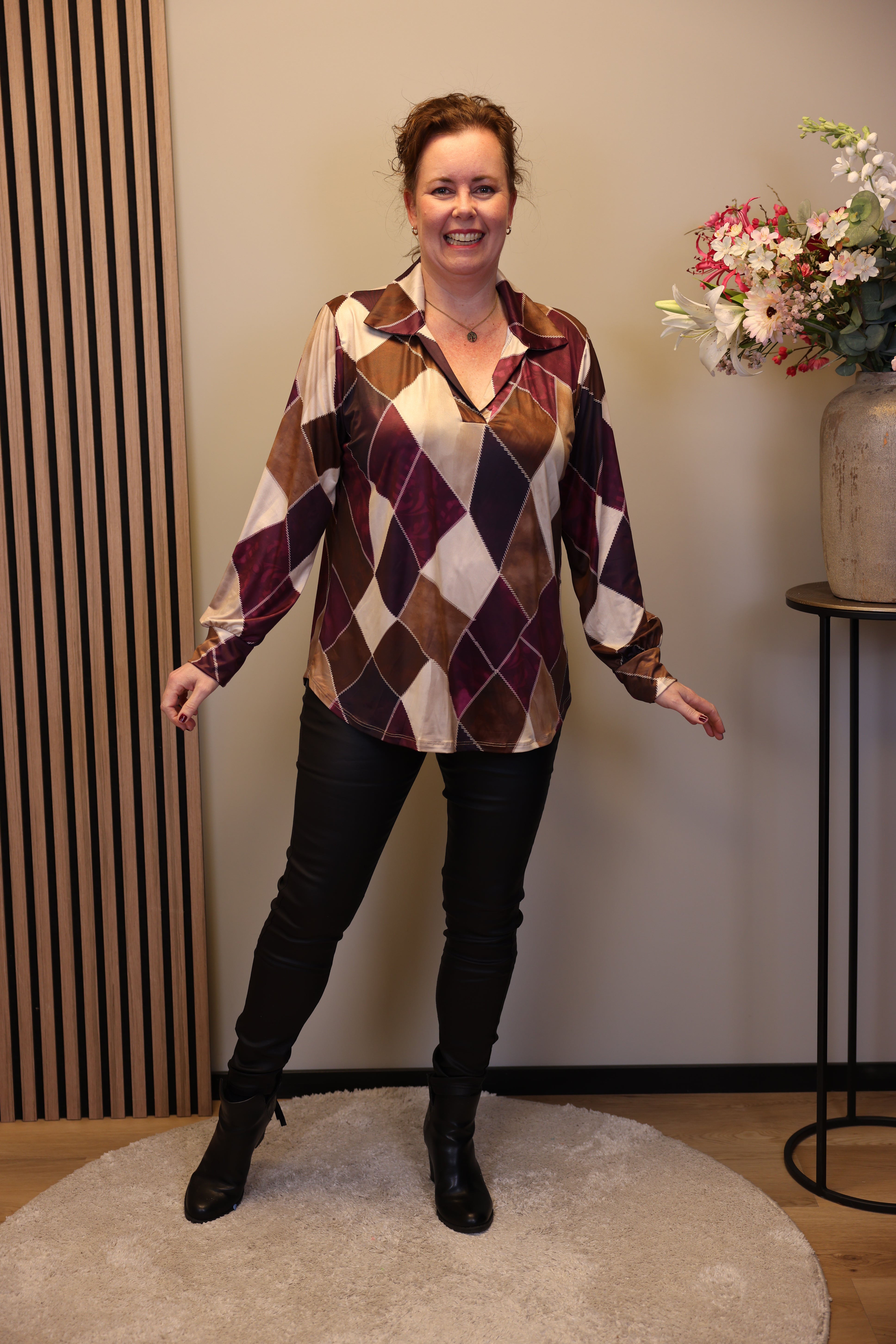 Lotta | Blouse roze met kraagje 38 t/m 48