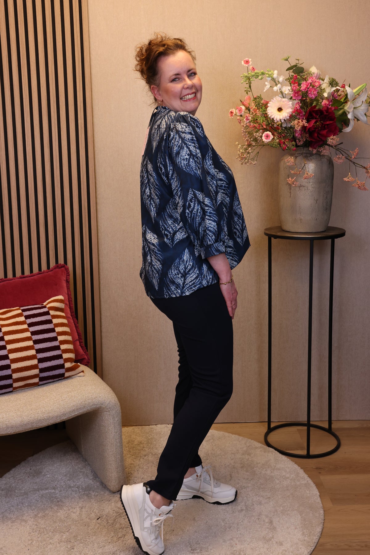Lilly | Broek navy viscose