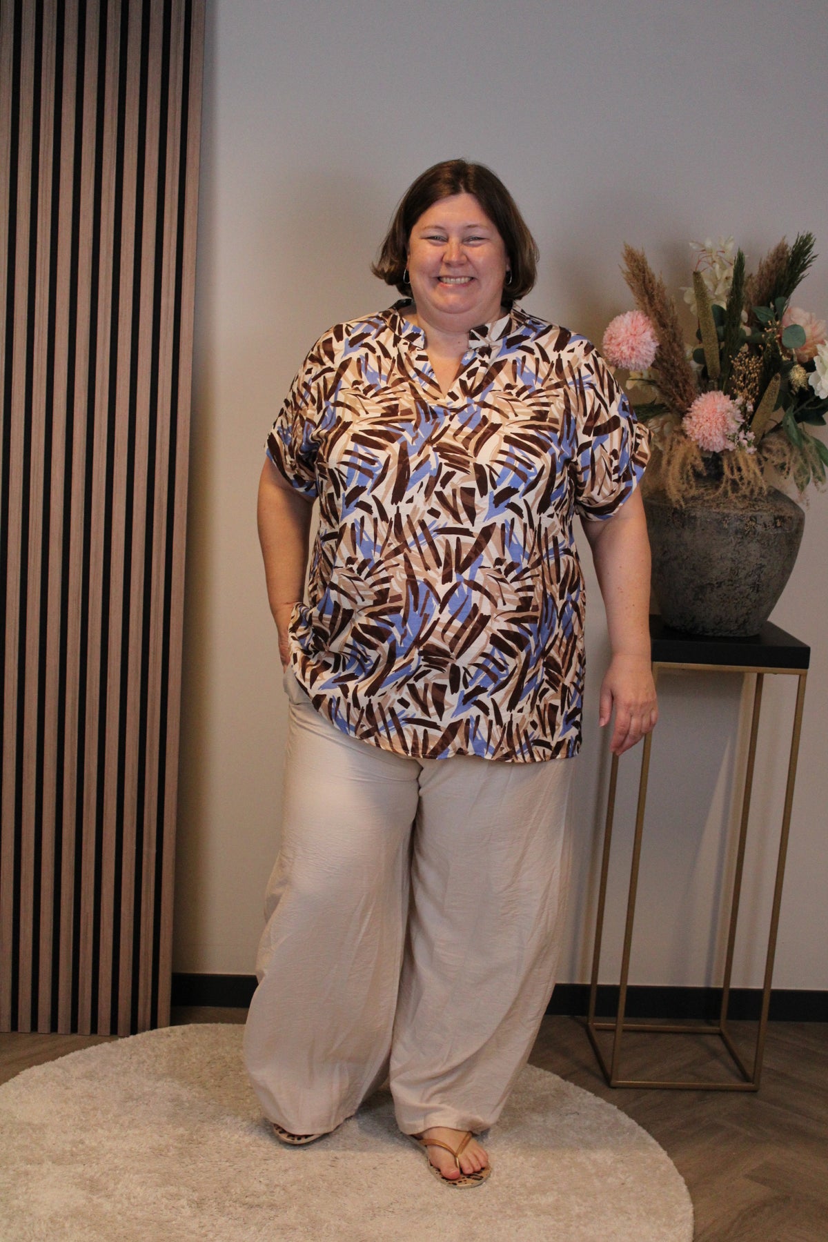 Nicole | Broek beige viscose
