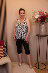Anouk | Stretch capri broek zwart