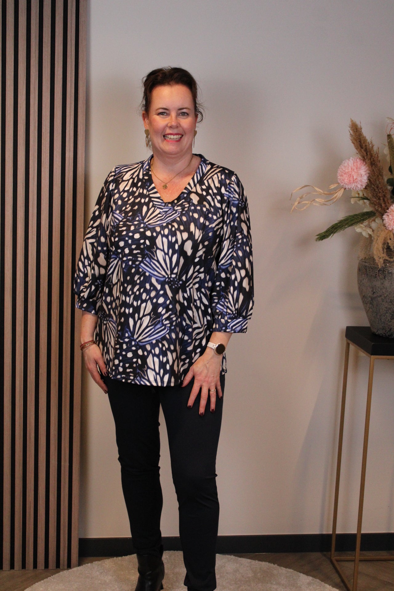 Philou | Top blauw 3/4-mouw 46 t/m 50