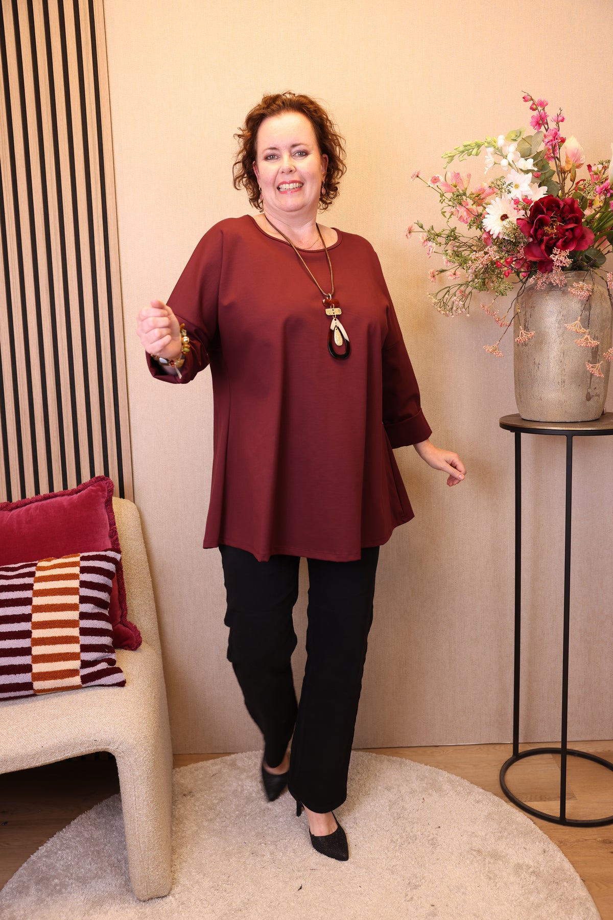 Jelke | Top bordeaux + gratis ketting