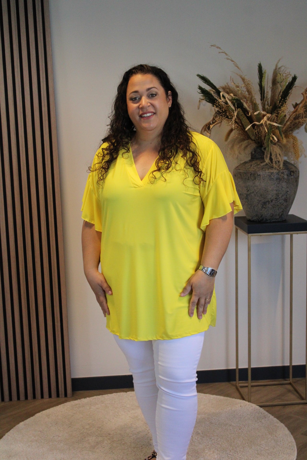 Mayra | Blouse geel 48 t/m 52