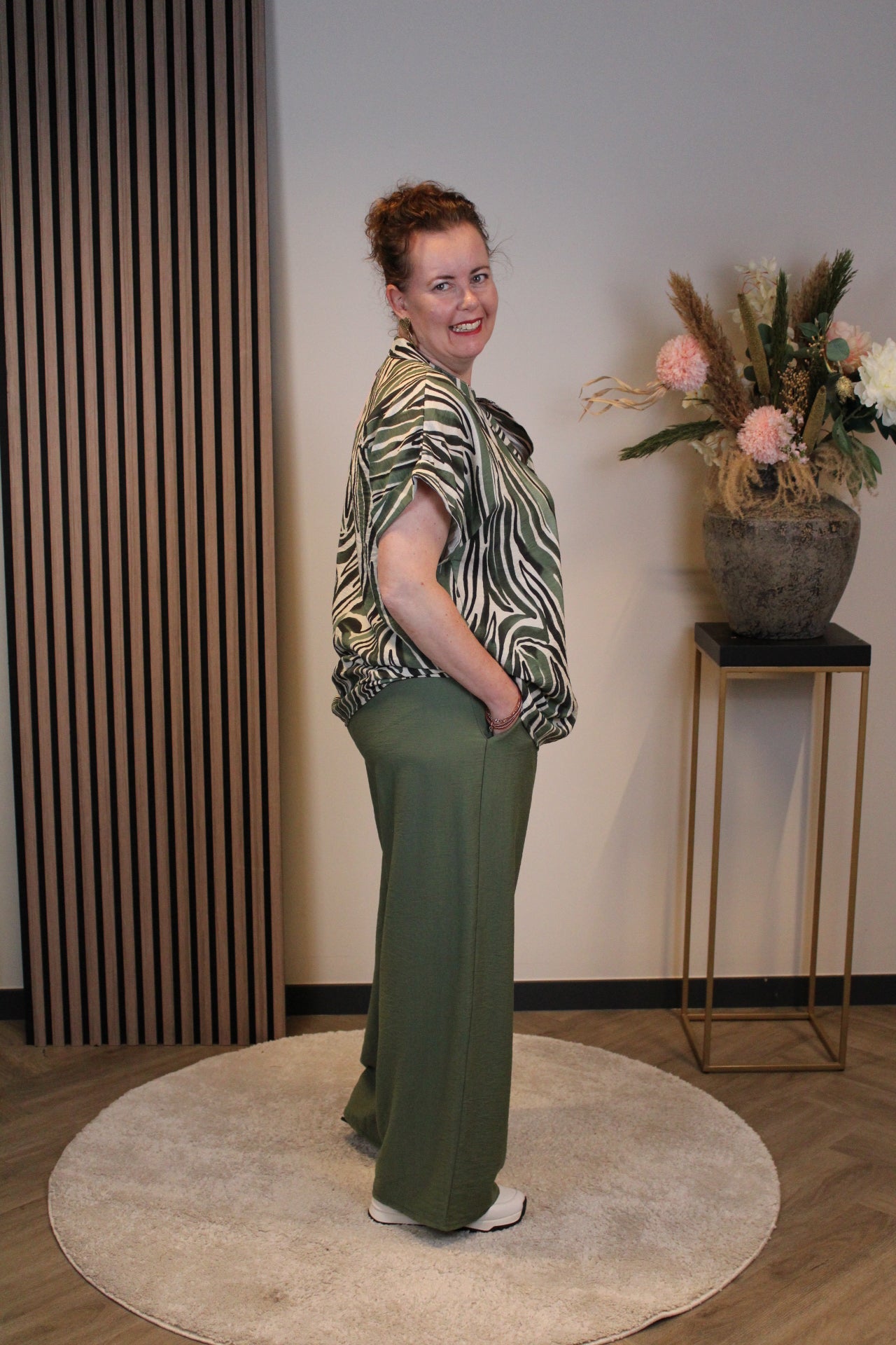 Laura | Broek groen viscose