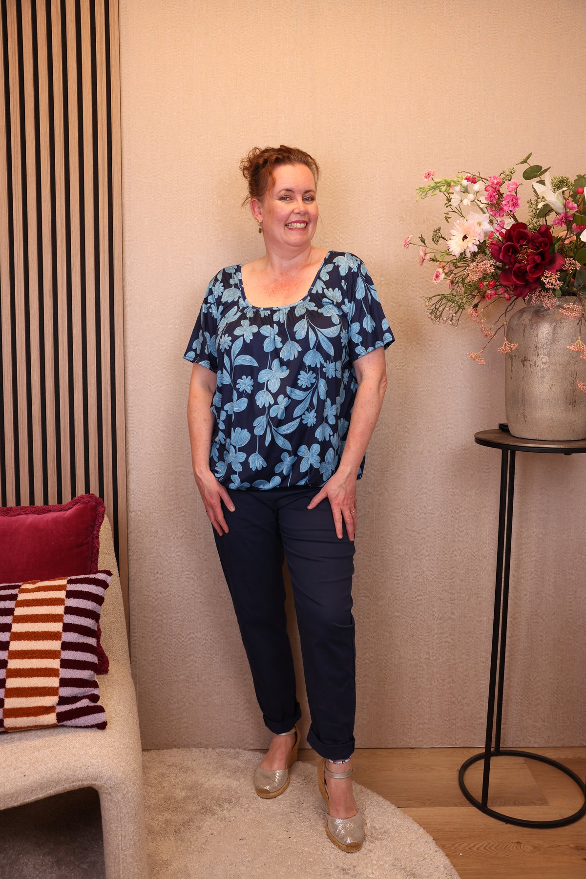 Iza | Ballon top blauw