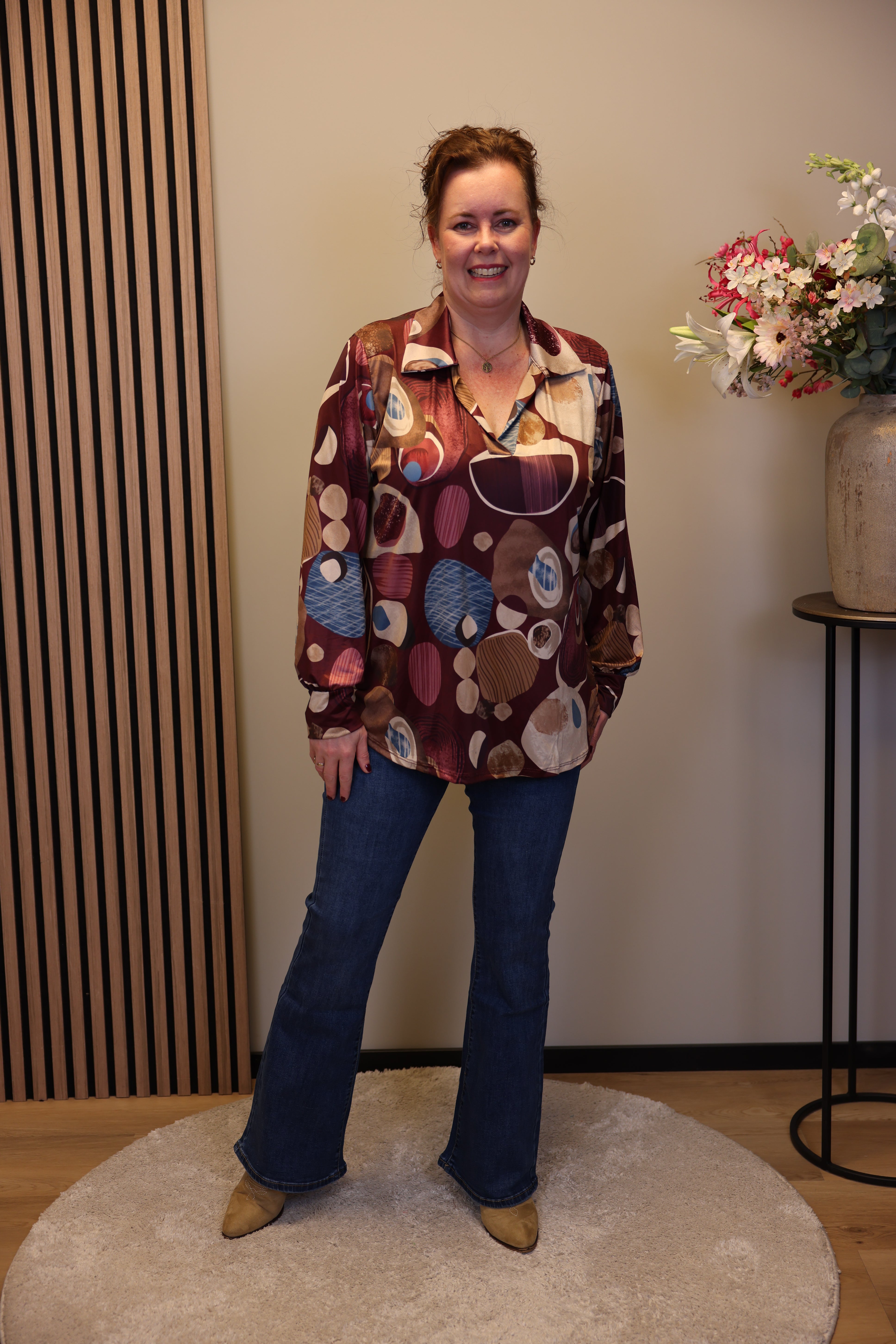 Giulia | Blouse met kraagje roze 48 t/m 52