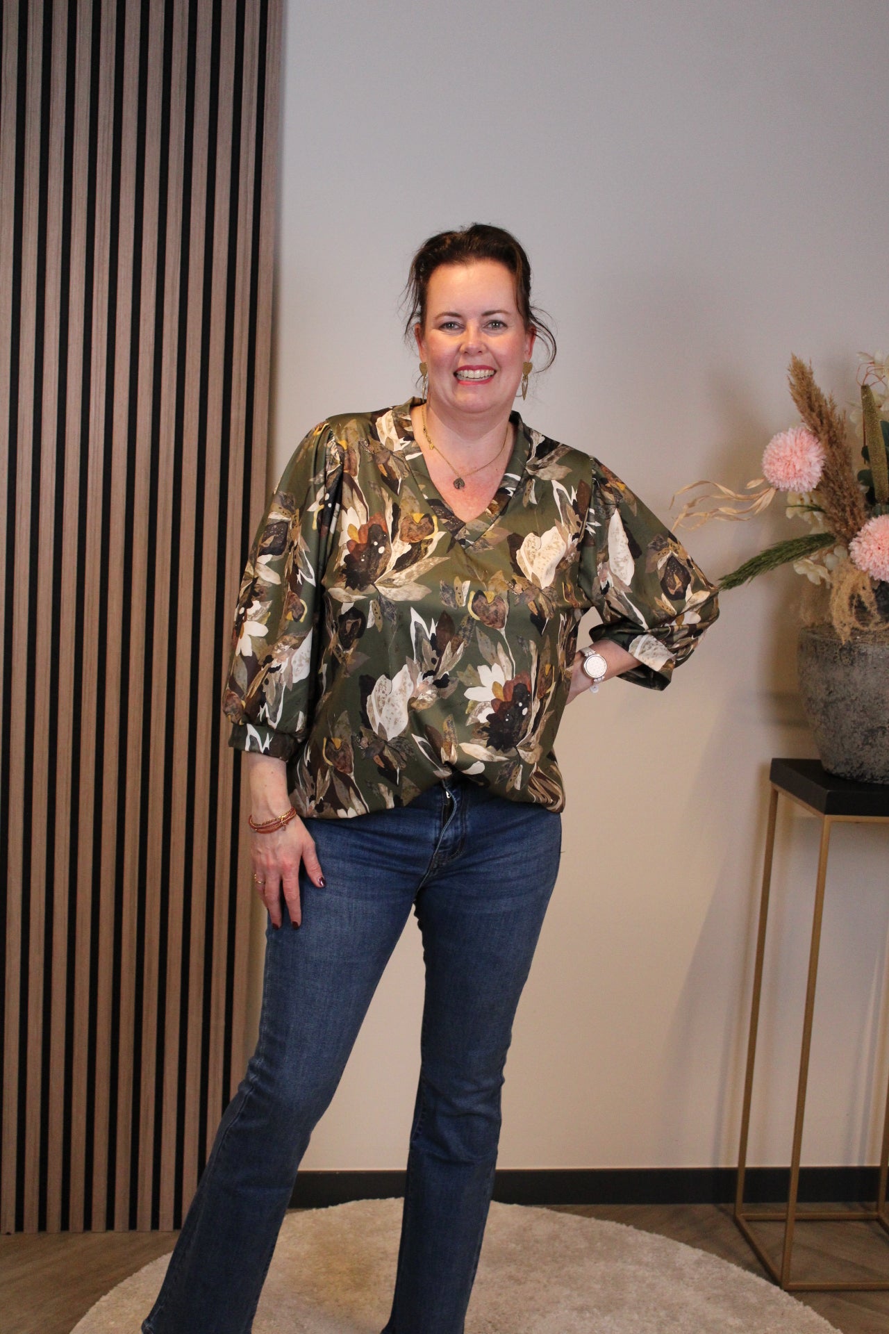 Bibi | Top groen 3/4-mouw 46 t/m 50