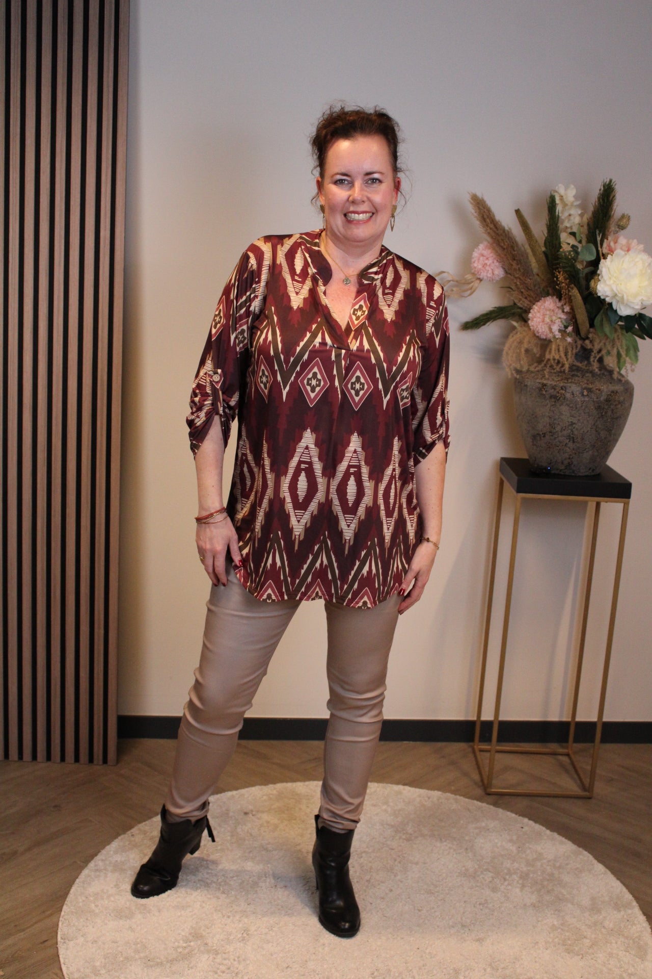 Claire | Blouse roze lange mouw 38 t/m 48