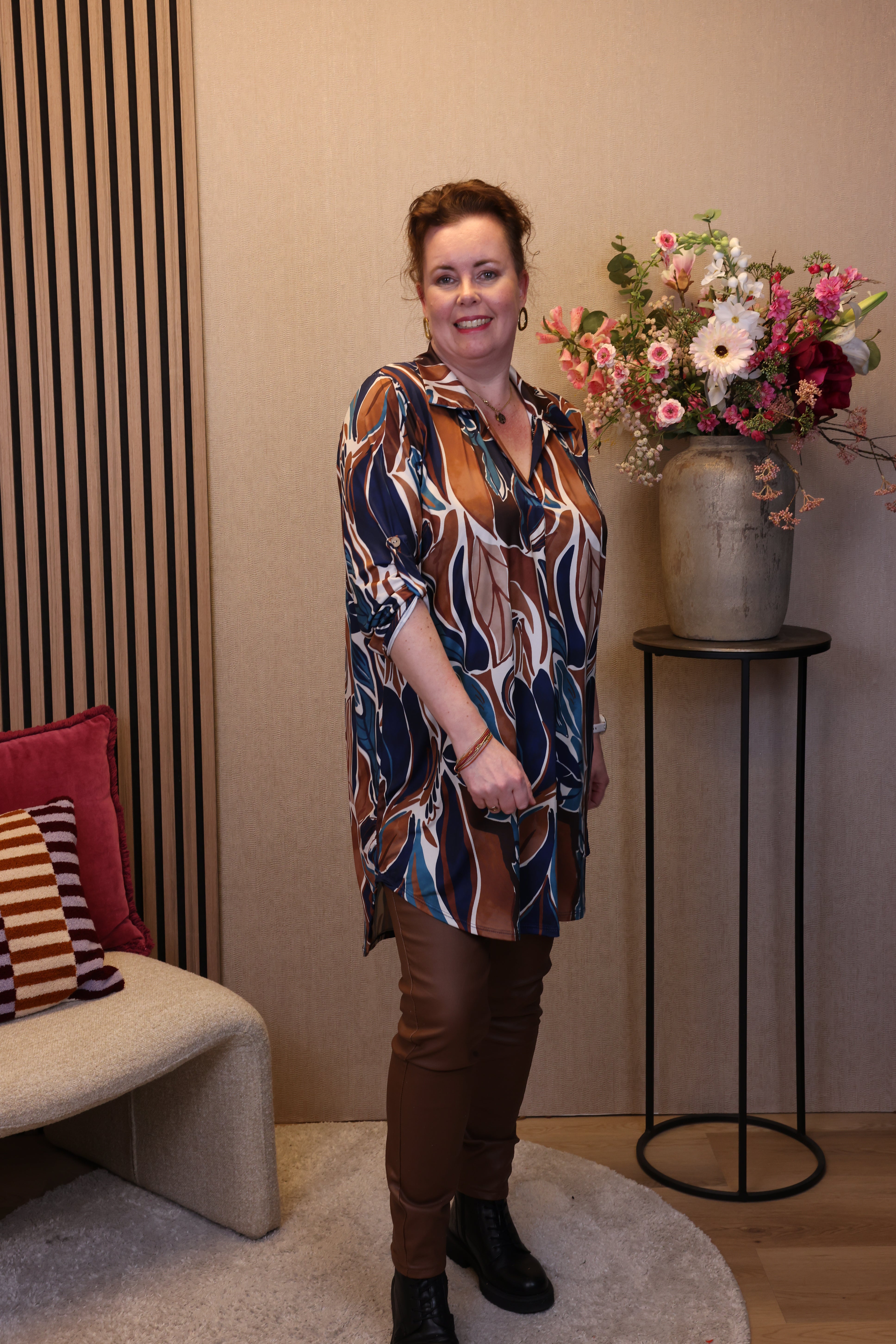 Rinske | Tuniek blauw met kraagje