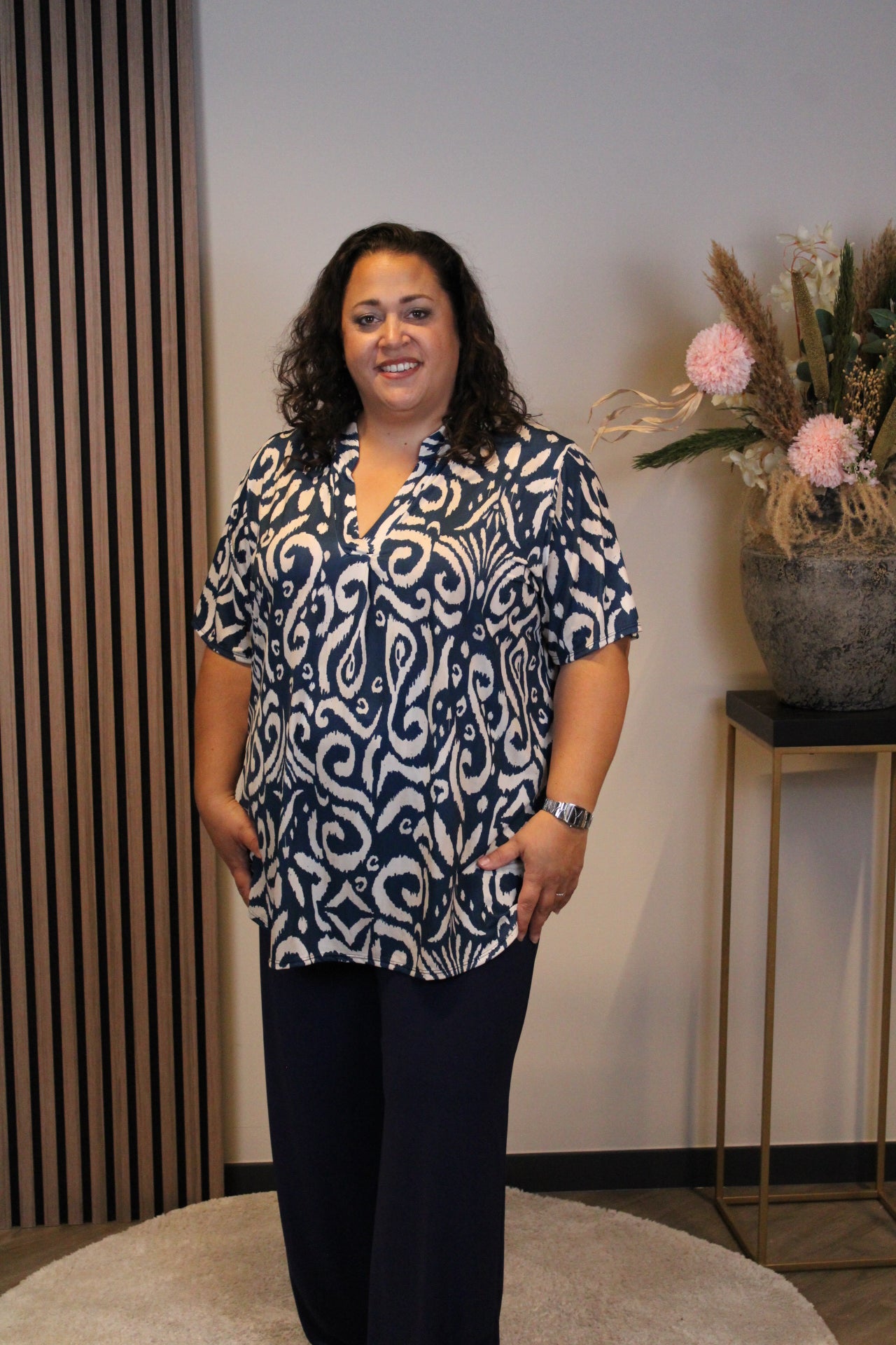 Marjan | Blouse korte mouw 48 t/m 52