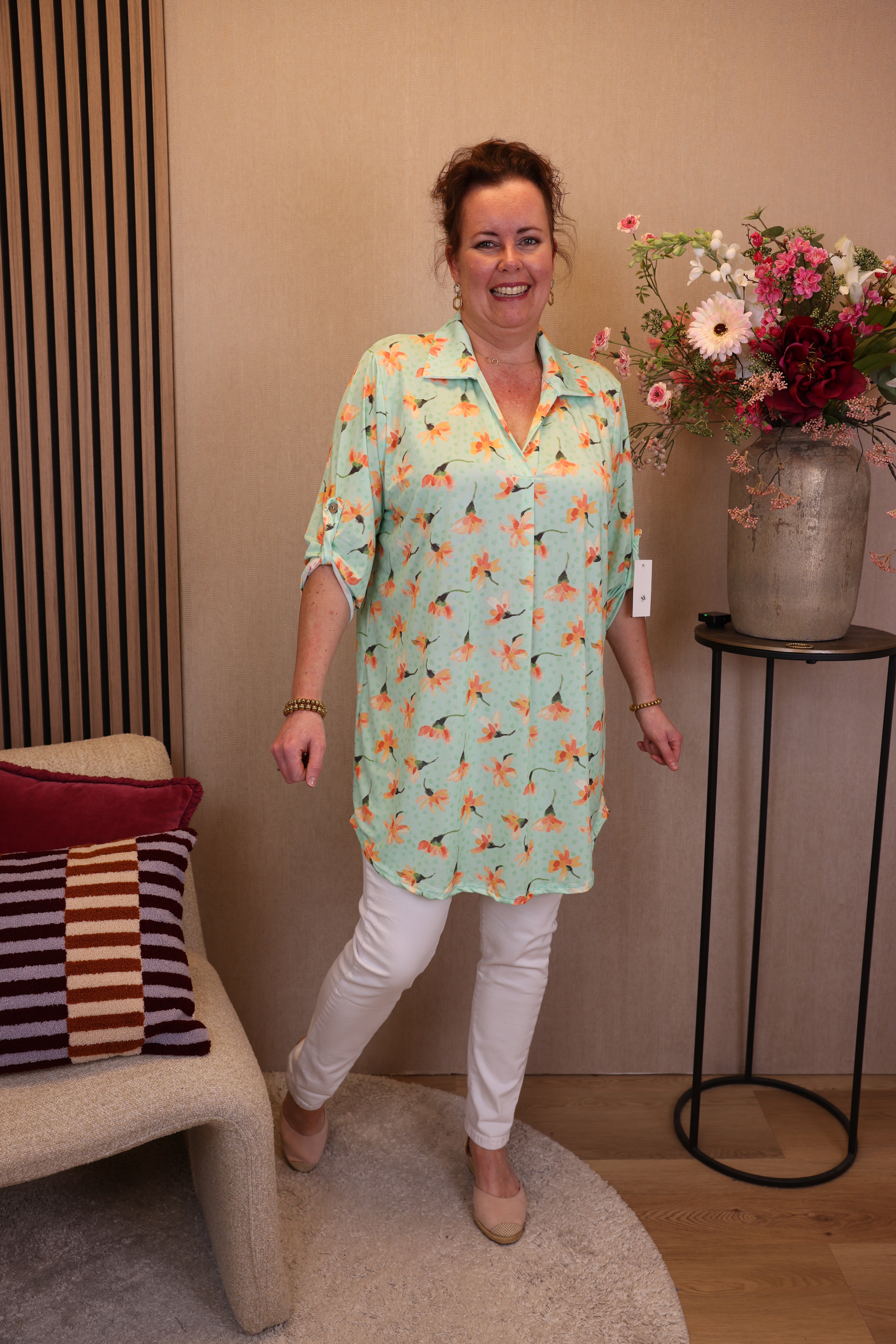 Dana | Tuniek mint-groen met kraagje