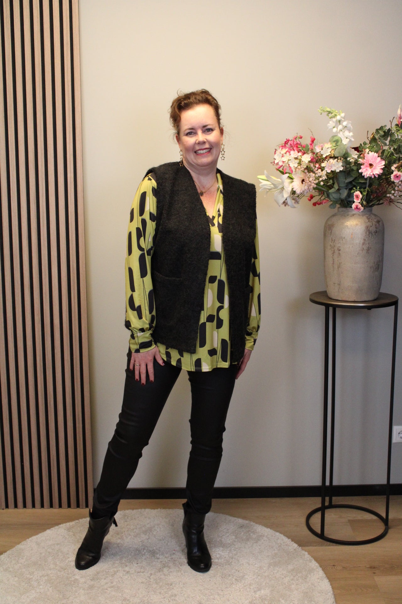 Ilse | Blouse geel met kraagje 38 t/m 48