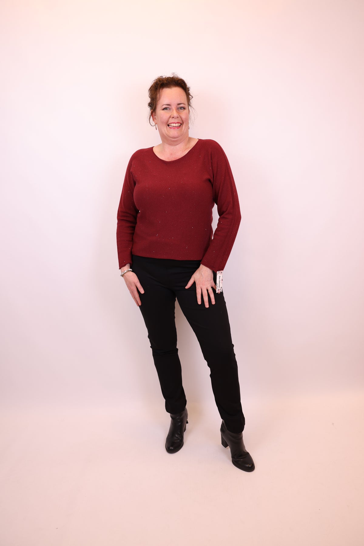 Ina | Trui bordeaux glitter