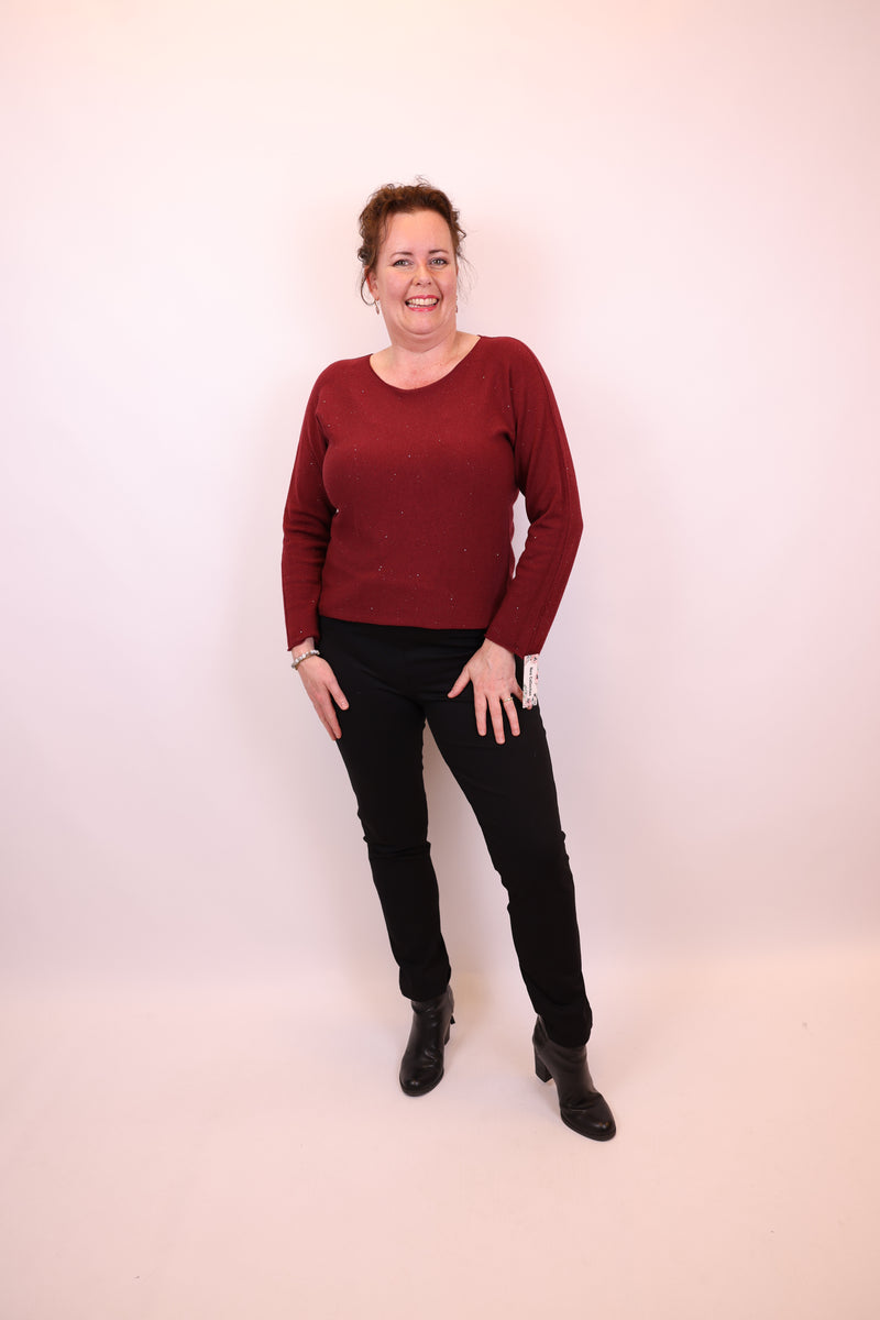 Ina | Trui bordeaux glitter