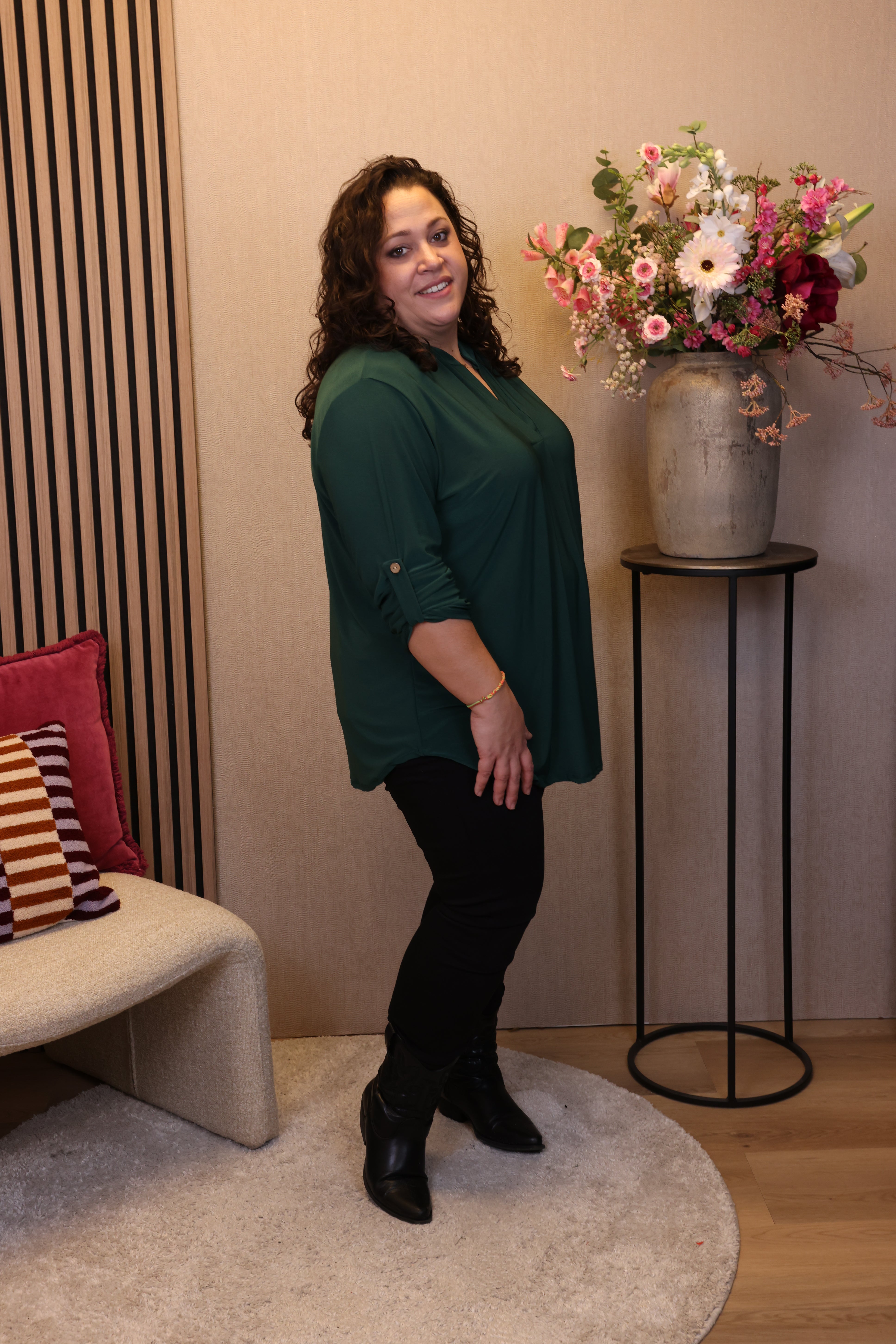 Mara | Blouse fles groen