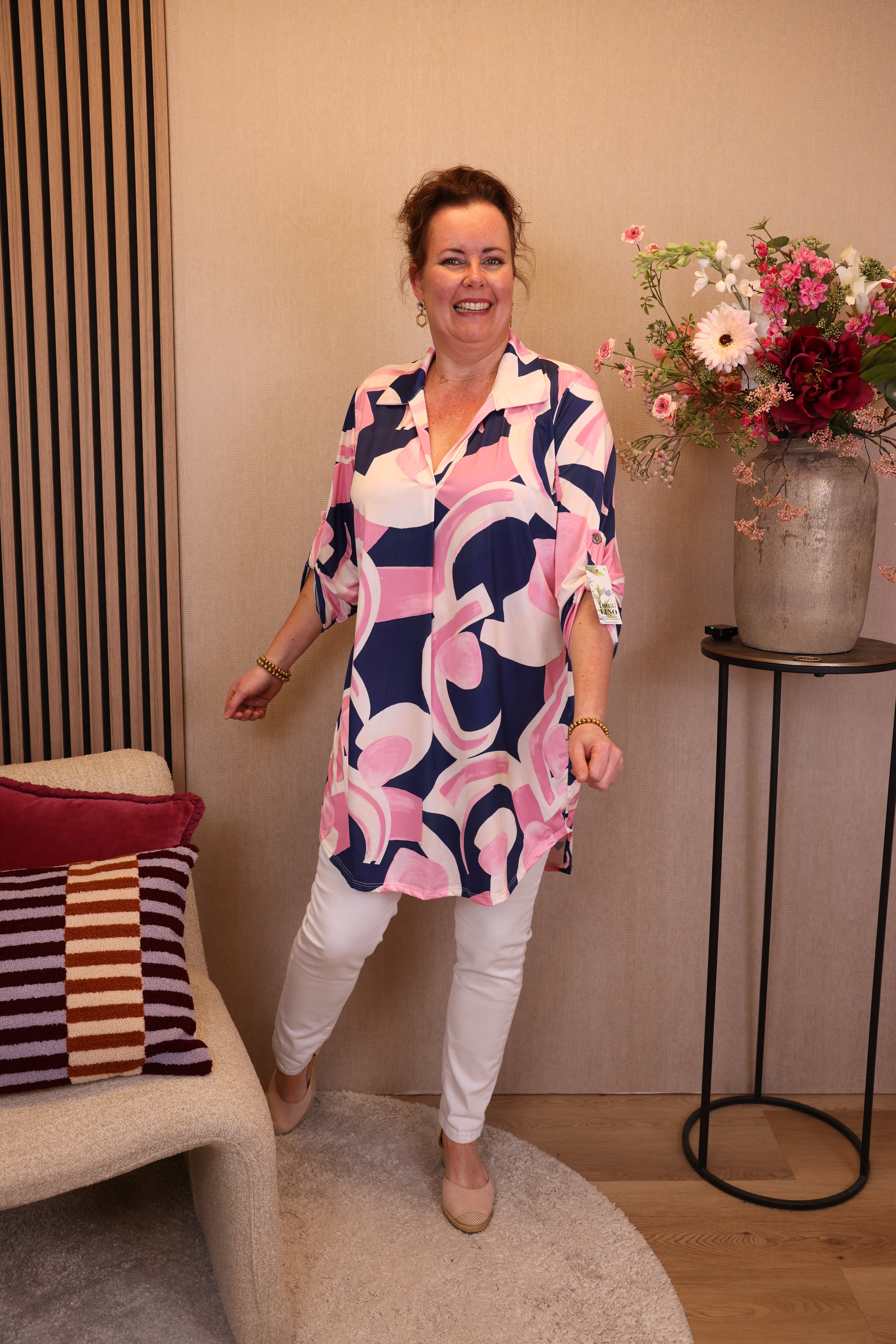 Kate | Tuniek roze met kraagje