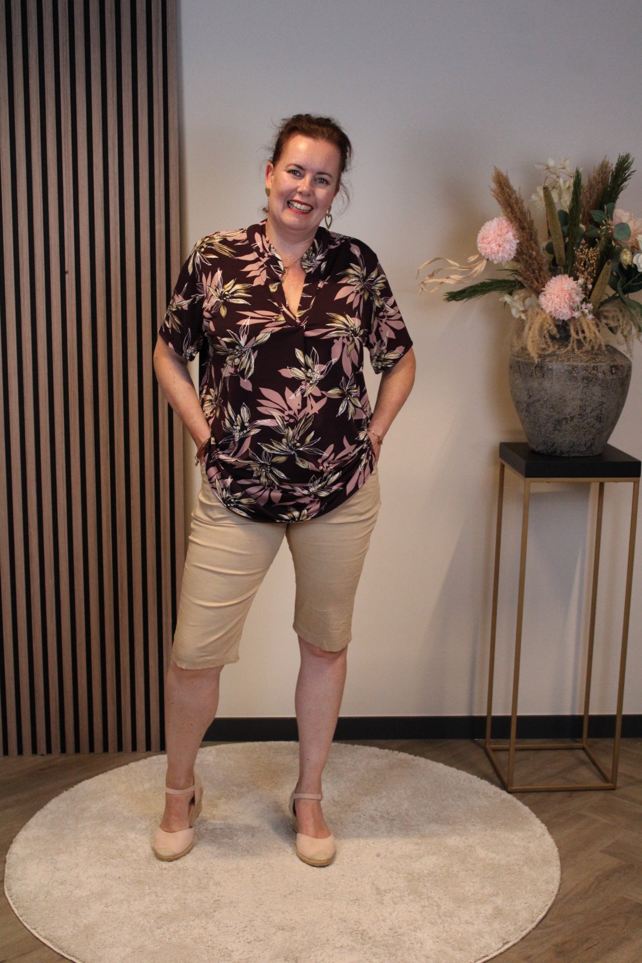 Indy | Broek kort beige 38 t/m 48