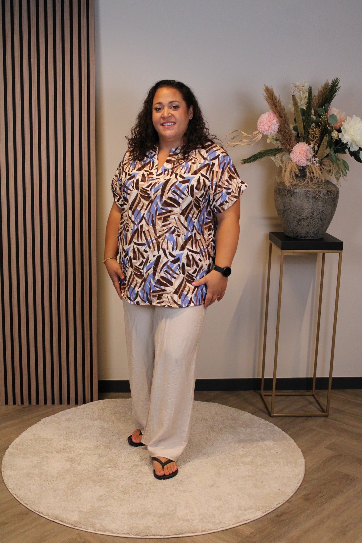 Nicole | Broek beige viscose