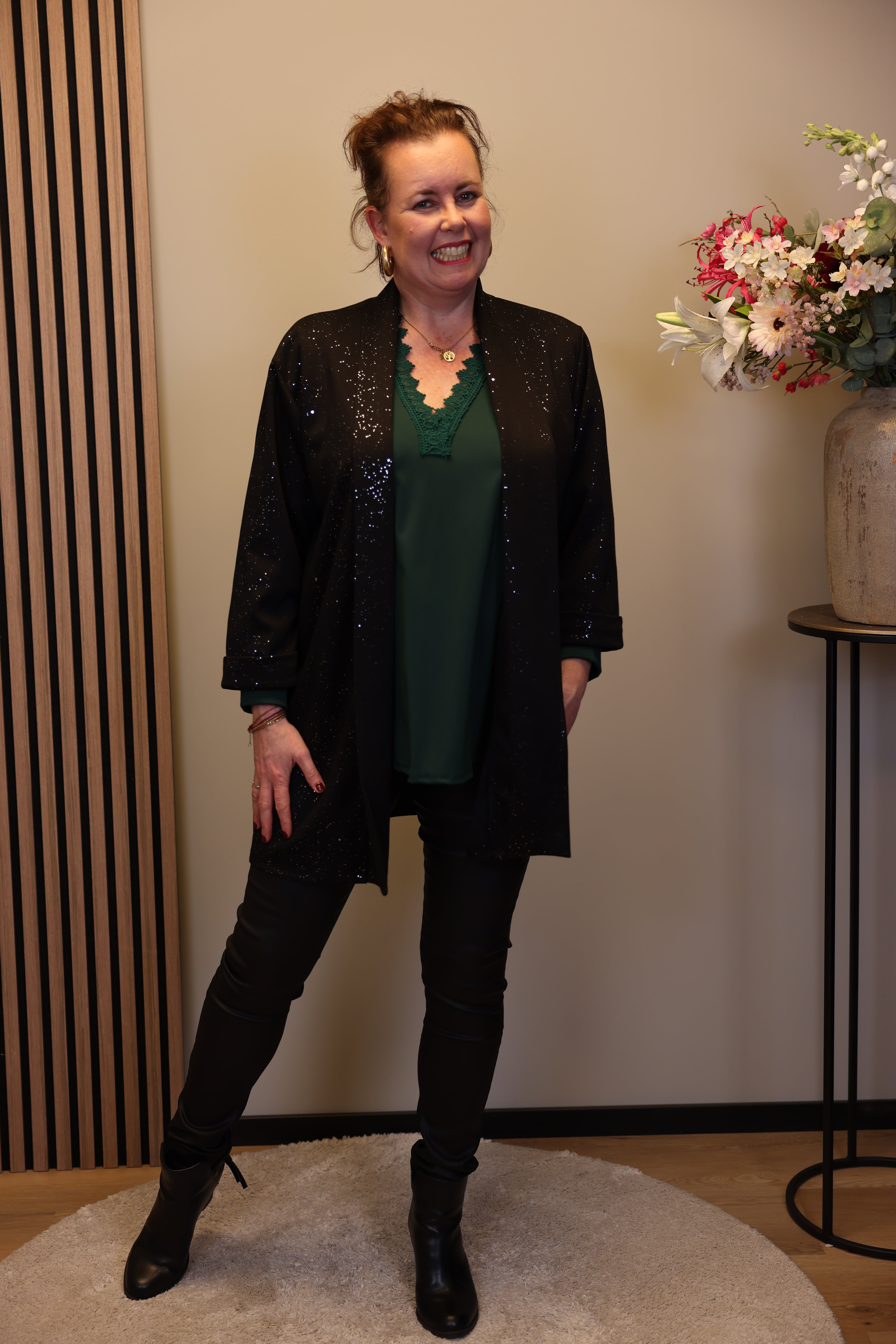 Kiana | Glitter vest zwart
