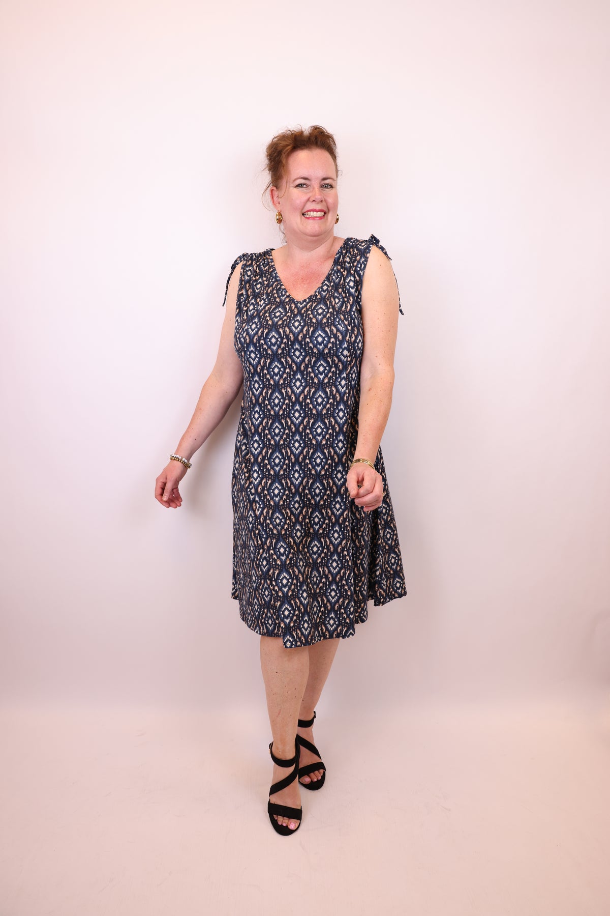 Lieke | Jurk blauw katoen