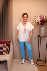 Lilly | Broek hemels blauw viscose