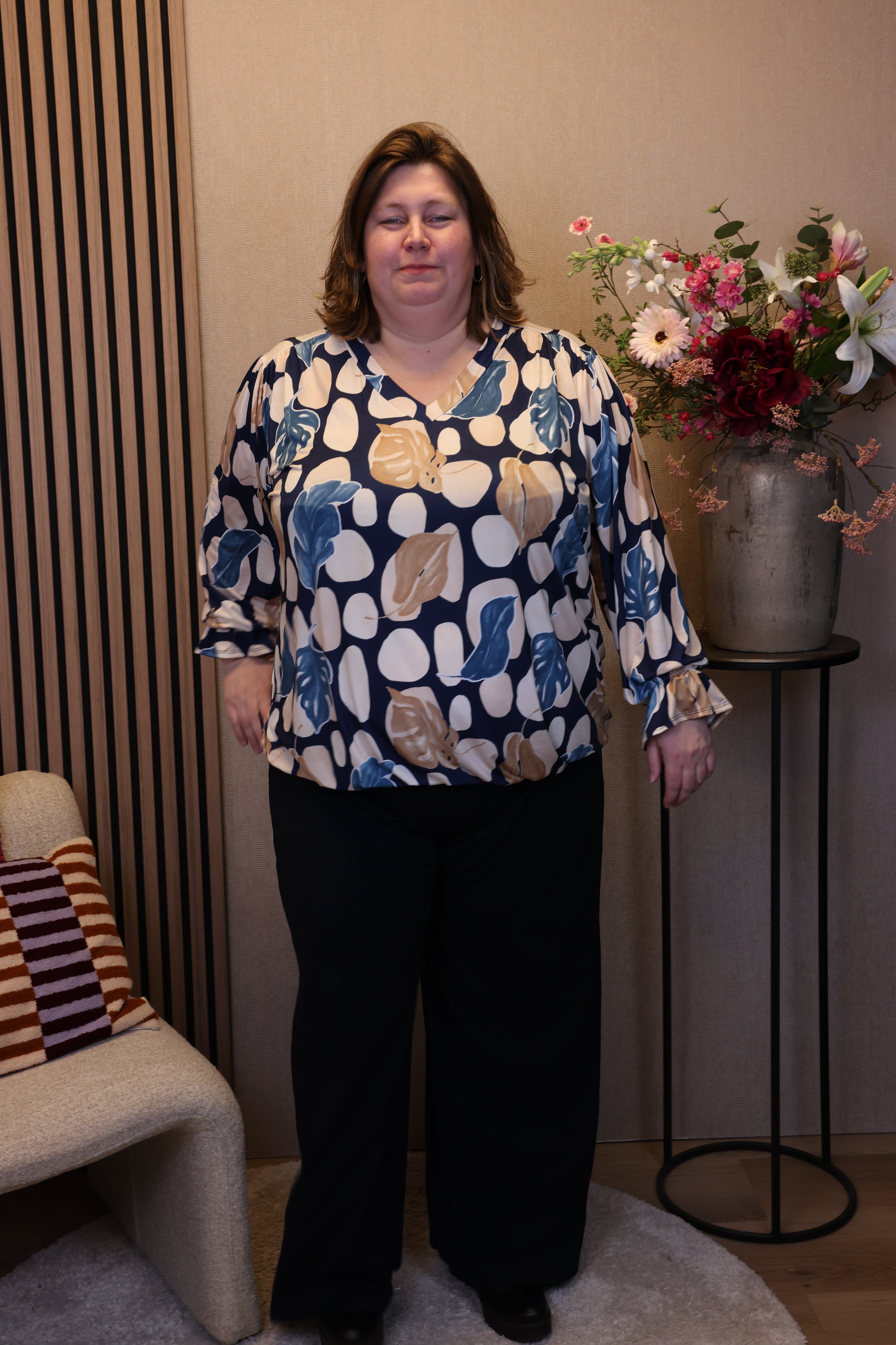 Ivonne | Ballon top blauw