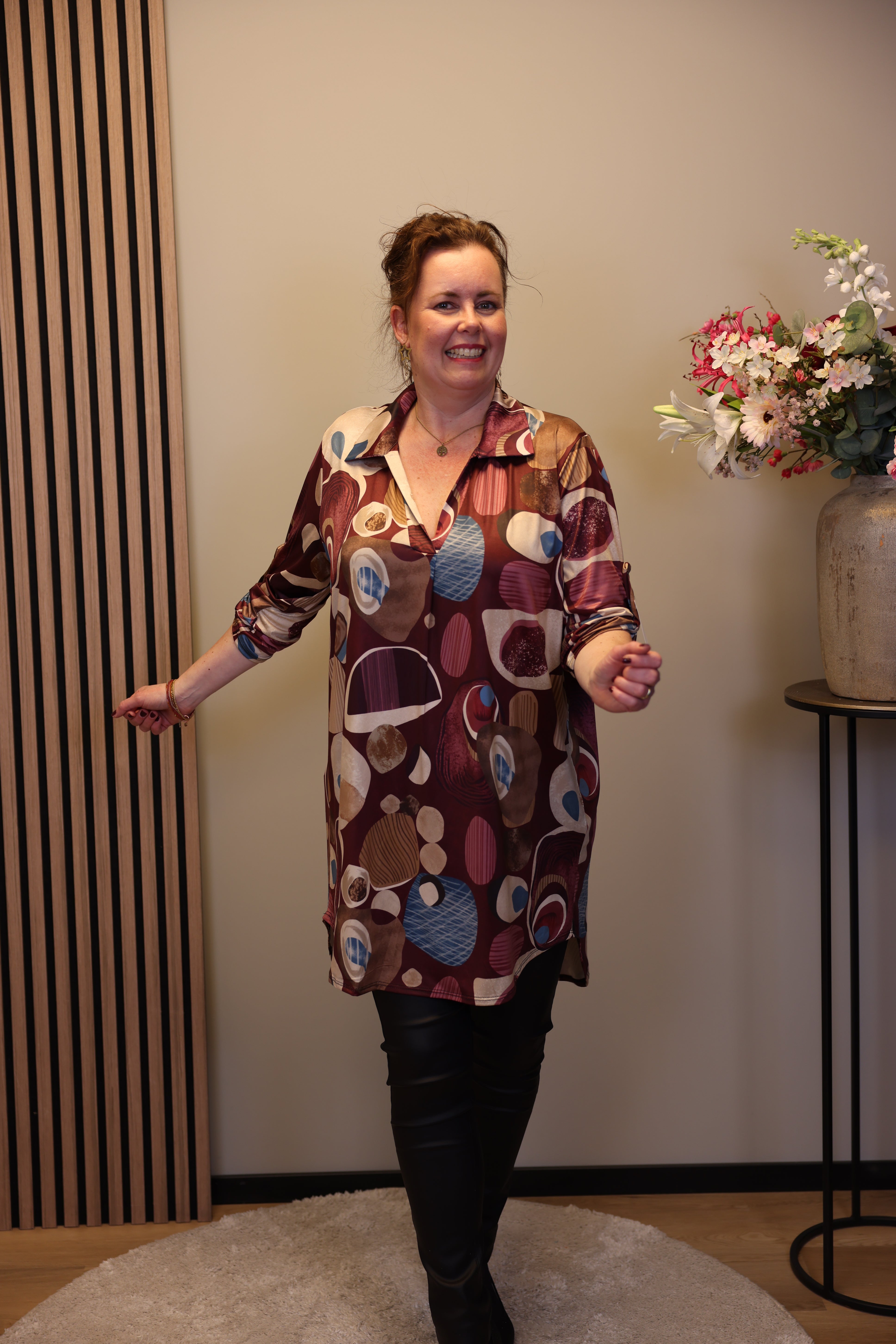 Danique | tuniek roze met kraagje 38 t/m 48