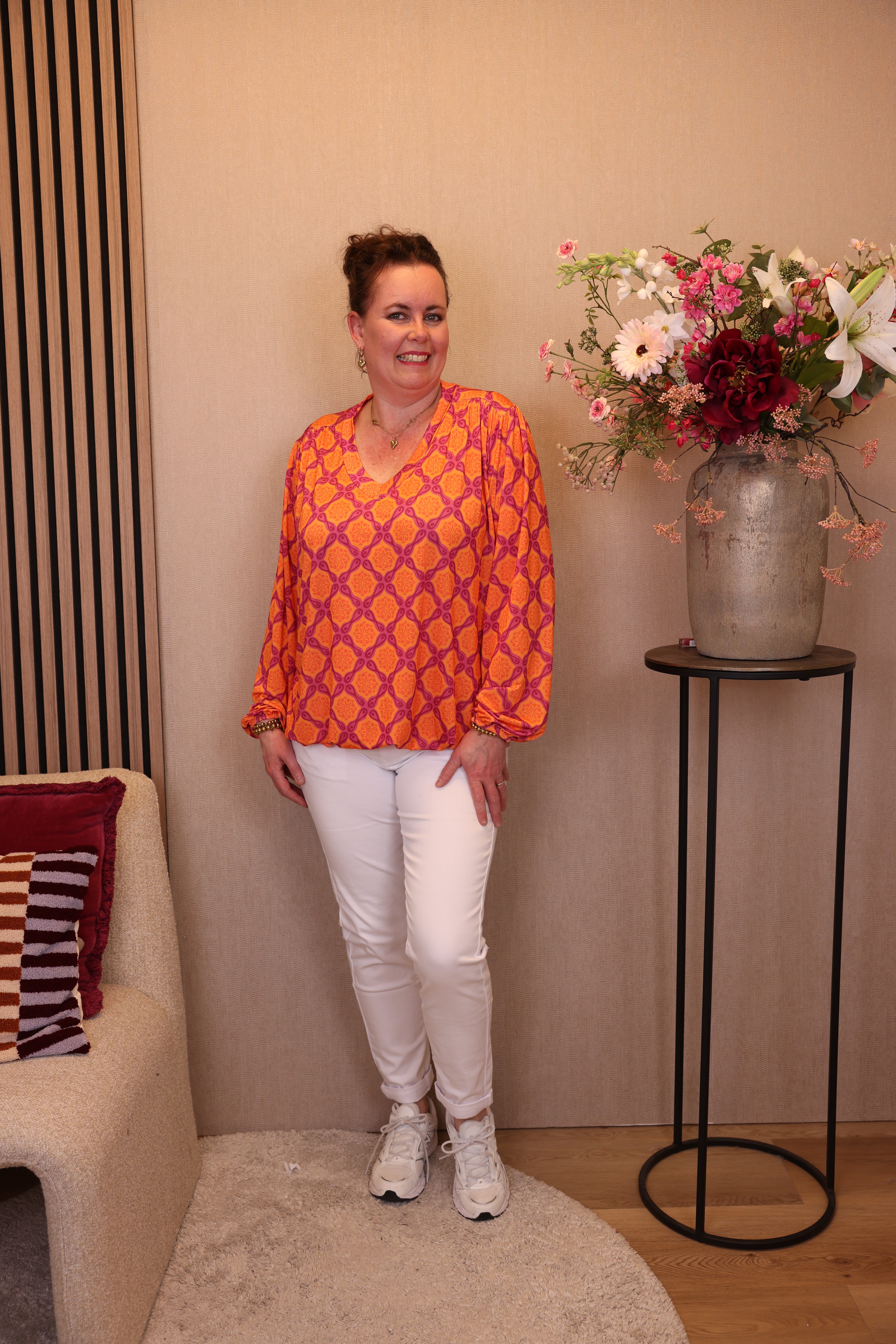 Lila | Ballon top oranje