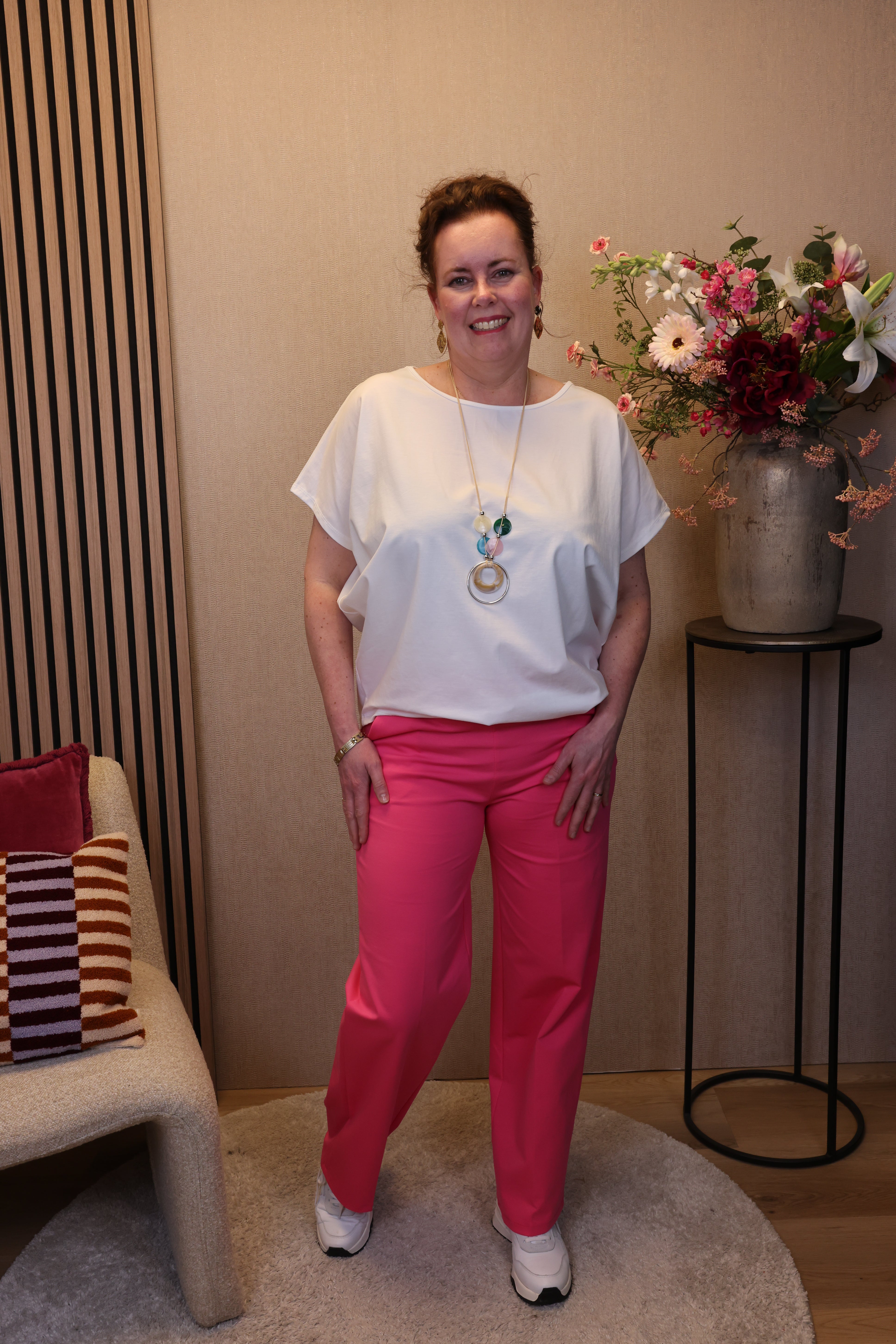 Saar | Luxe broek roze