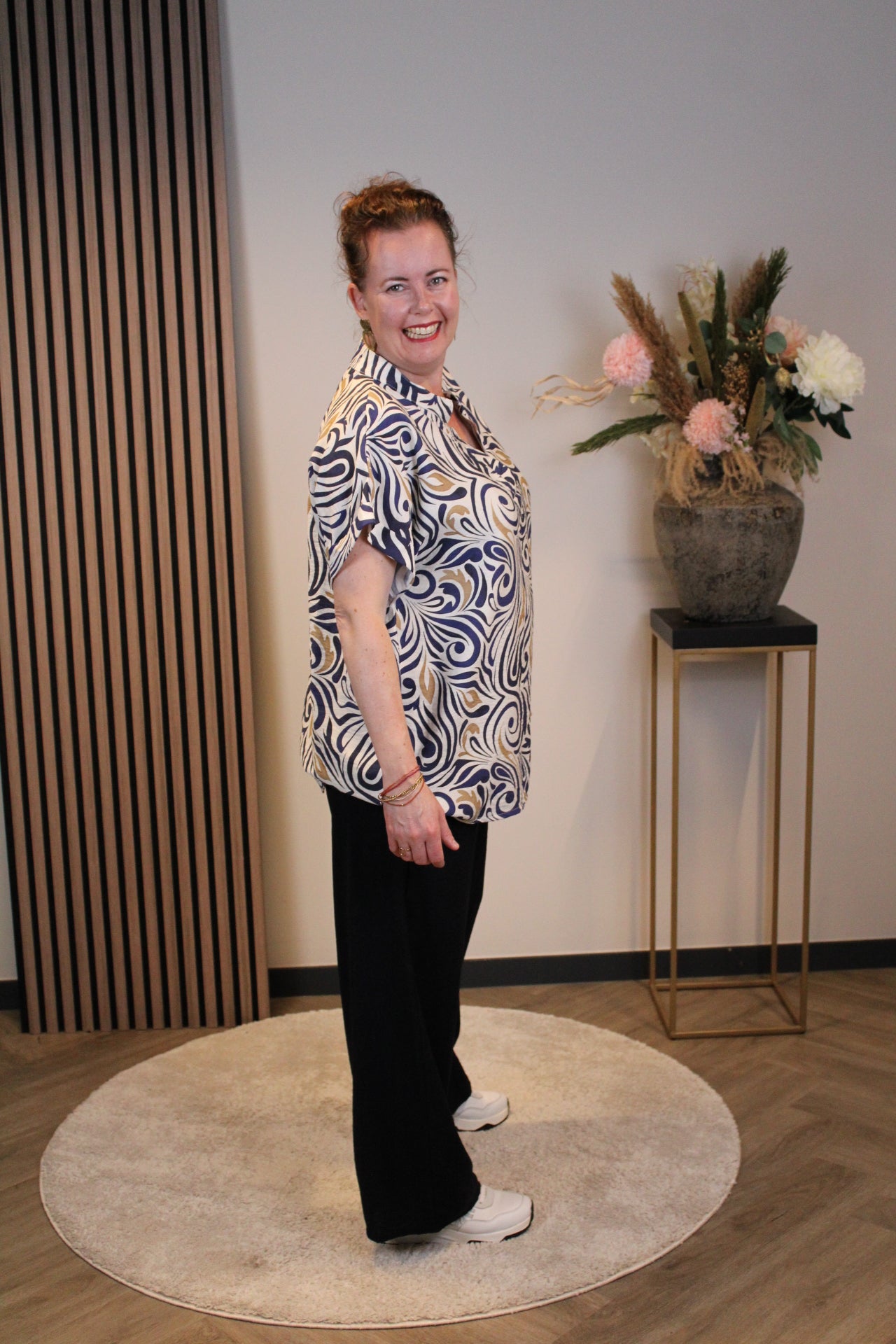 Kim | Broek blauw viscose