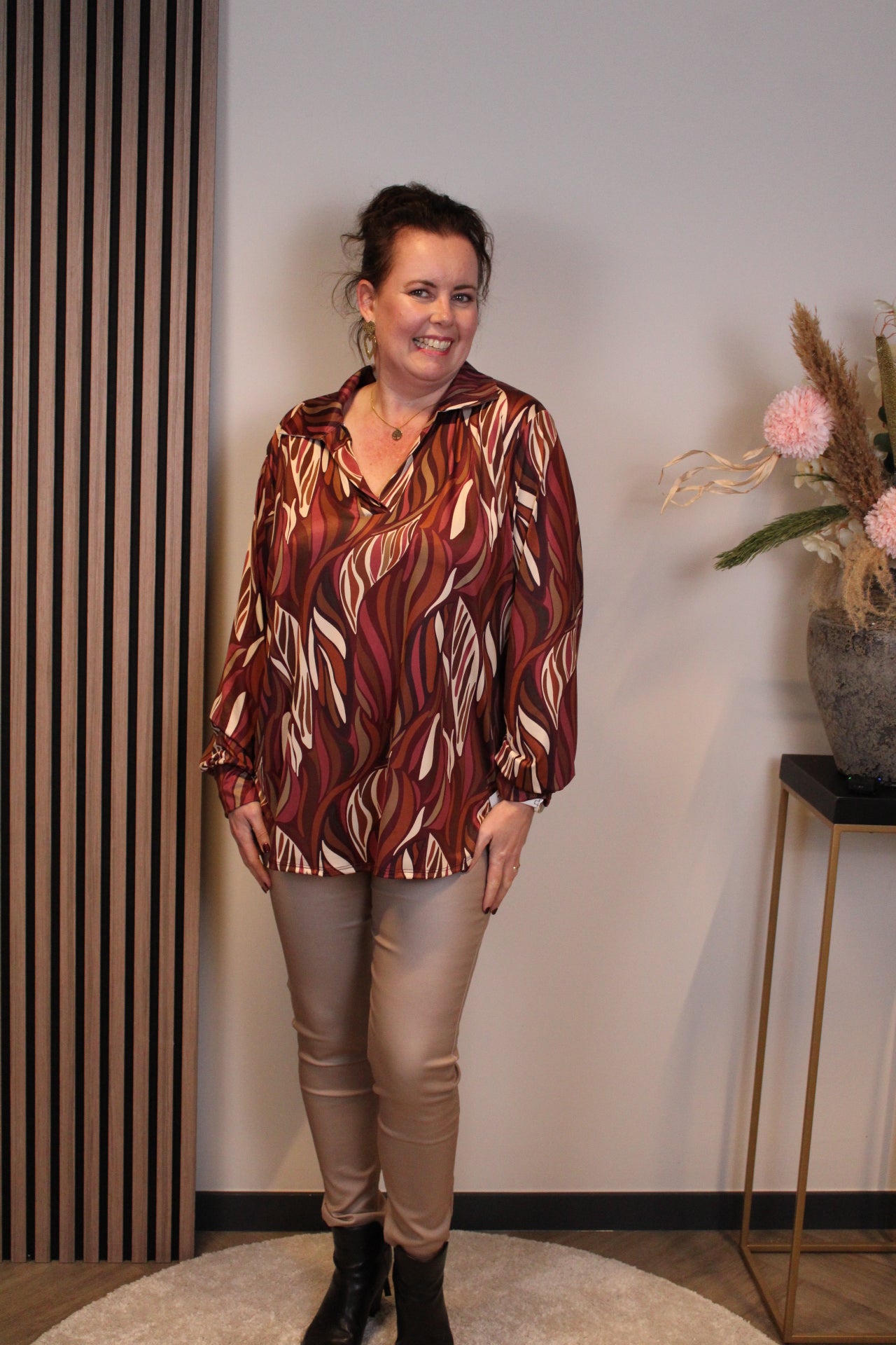 Lexi | Blouse met kraagje roze 48 t/m 52