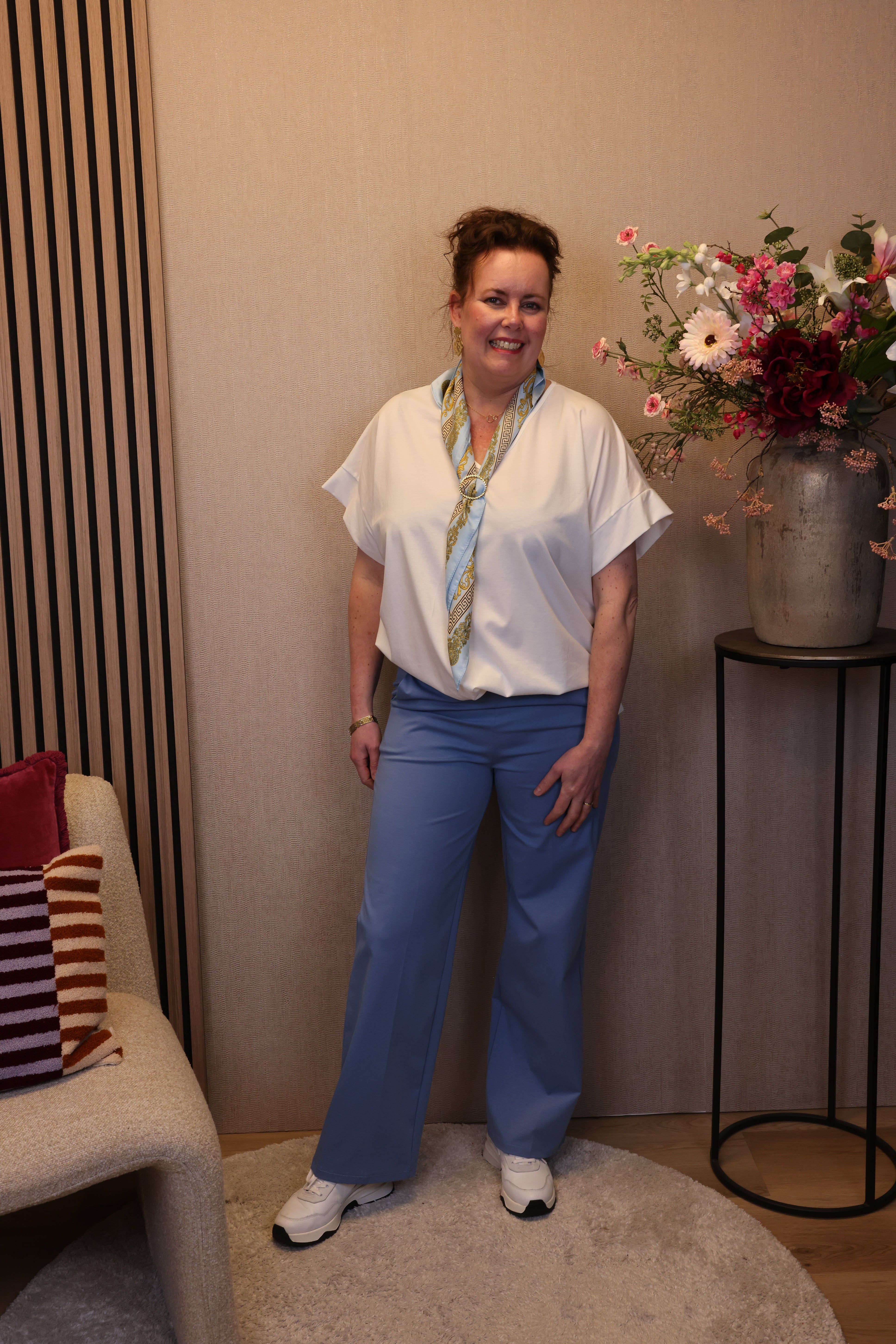 Saar | Luxe broek Oceaan blauw