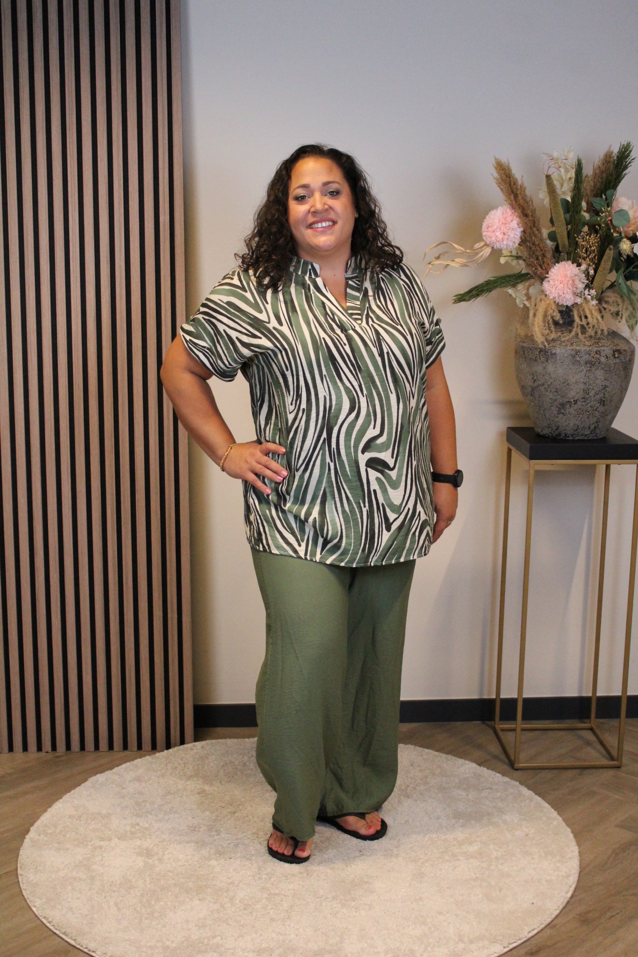 Laura | Broek groen viscose